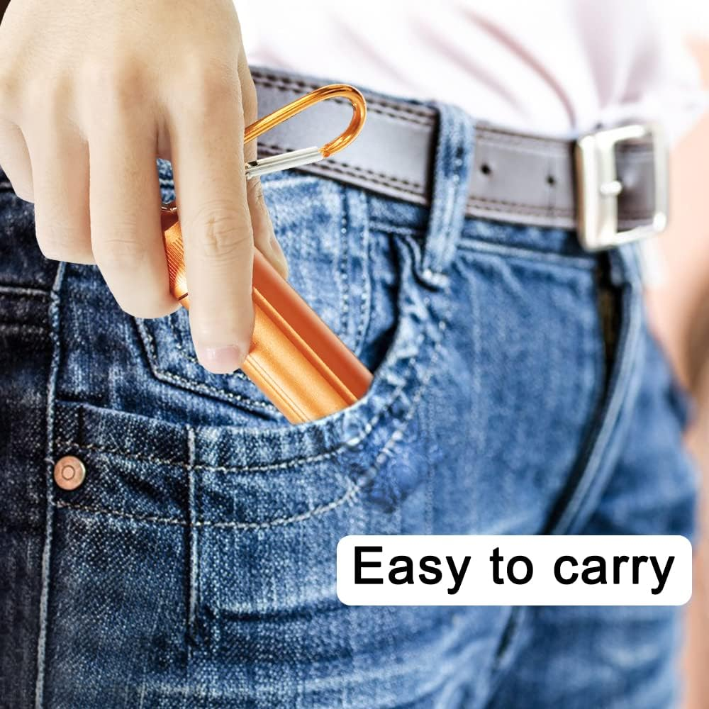 Finegood 2 Set of Smell Proof Container, Waterproof Airtight Stash Jar Portable Aluminium Alloy Container with Carabiner for Outdoors Survival image number 3