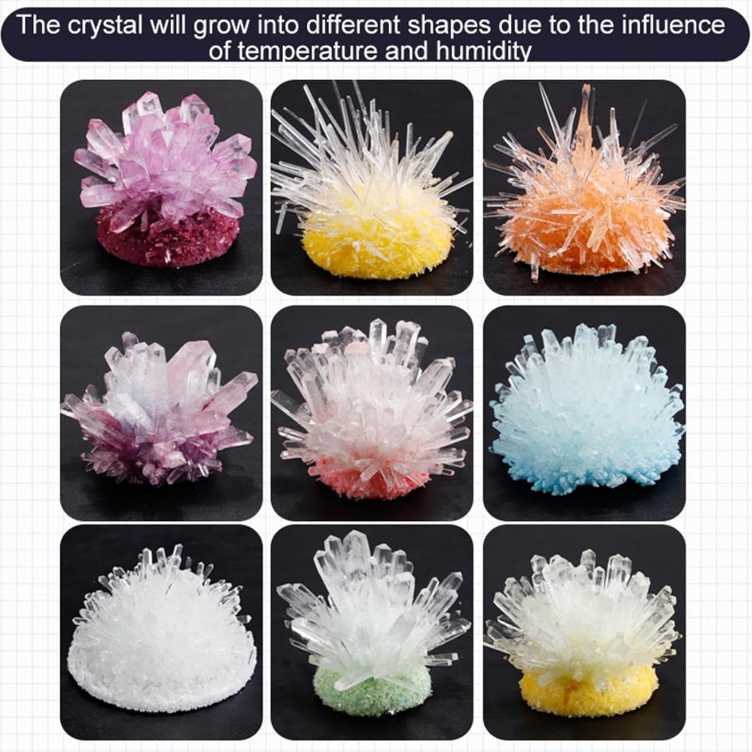 6PCS Crystal Growing Kit for Kids - Grow 6 Crystals with Light-Up Stand,Science Experiments for Kids Crystal Science Kits for Teens STEM Gifts Idea for Boys & Girls 8-12 ​ image number 6