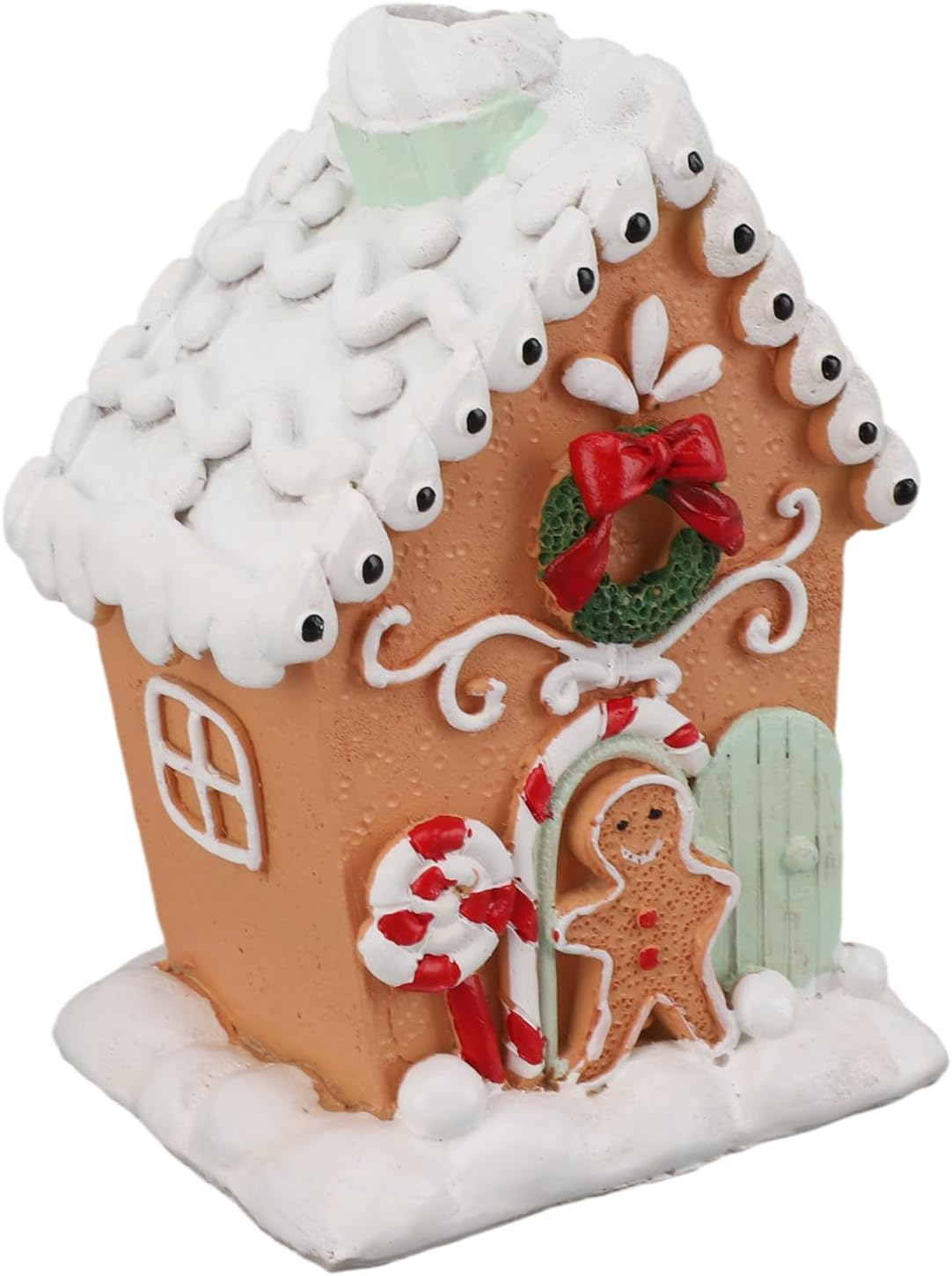 Christmas Gingerbread House, Exquisite Christmas Collectible Buildings Gingerbread House Village Cookies, Crafted Resin Tabletop Decoration Gift Idea for Christmas Women Kids image number 4