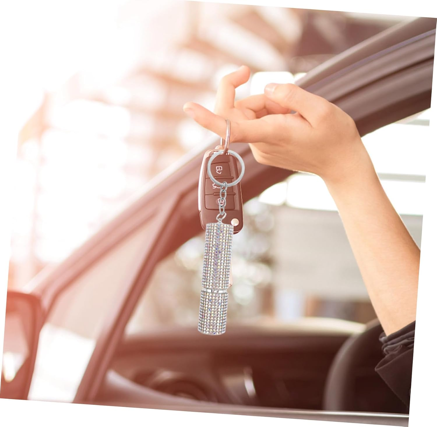 SAFIGLE Elegant Keychain Decorative Backpack Charms Bag Pendant Handbag Pendant Refillable Perfume Bottle Essential Oil Travel Spray image number 3