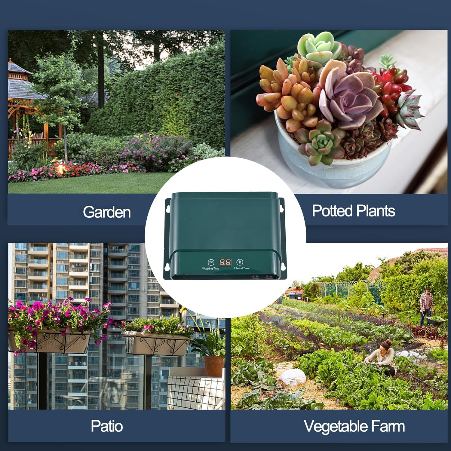 Mingzhe Solar Automatic Drip Irrigation Kit 7 Timing Modes 30 Watering Modes 98.42FT Automatic Watering Irrigation System Set for Garden Beds Patio Lawn Plants Greenhouse Flower for 30 Plants image number 2