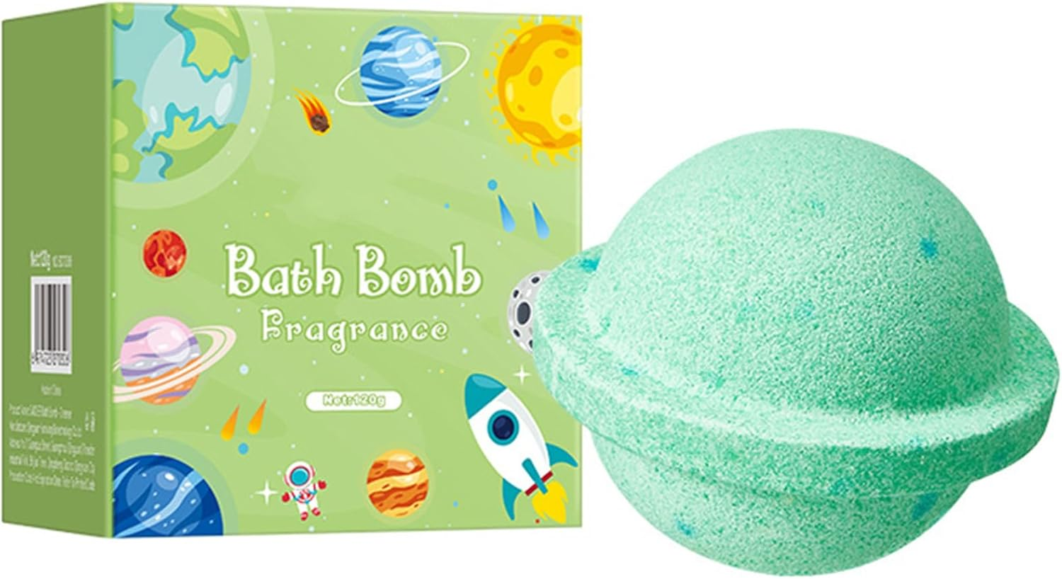 Aislor Scented Moisturizing Bath Bombs with Fun Galaxy Planet Shapes Green Yellow One Size