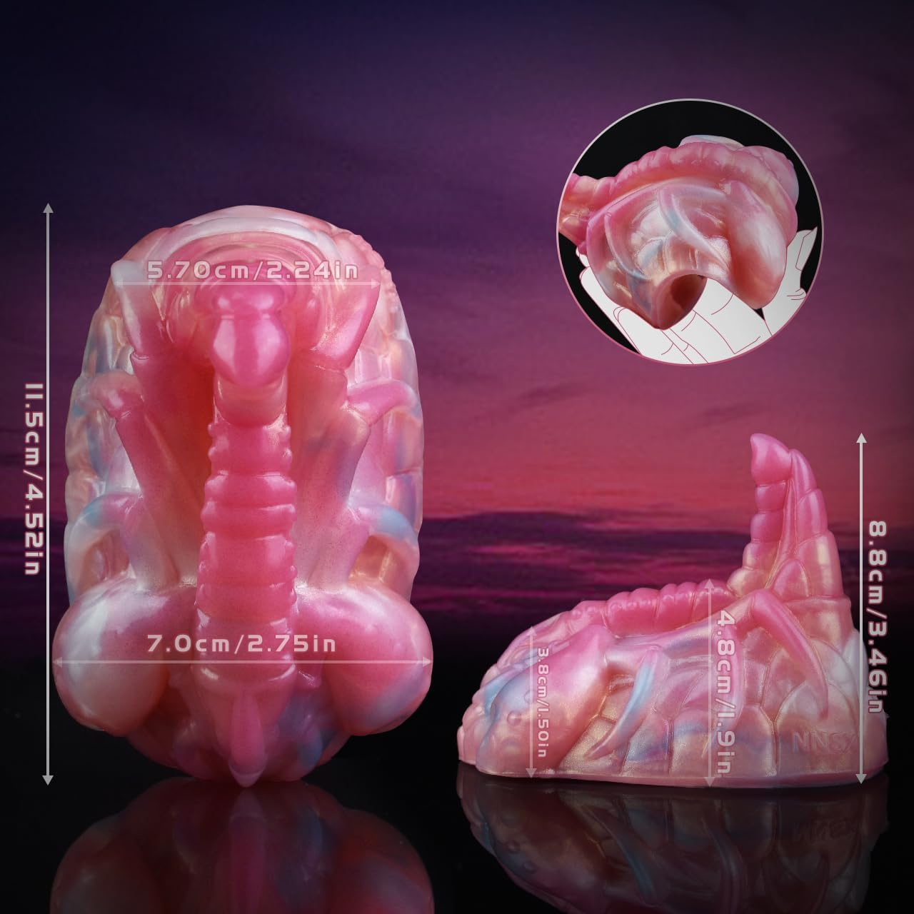 NNSX "The Scorpio" Vulva Masturbation Novelty, Sexual Stimulation Grinding Device for Teasing, Humping, Genitalia Massaging and Pleasing, Unisex Multi-Functional Sextoy for Solo Play or Couple Games image number 5