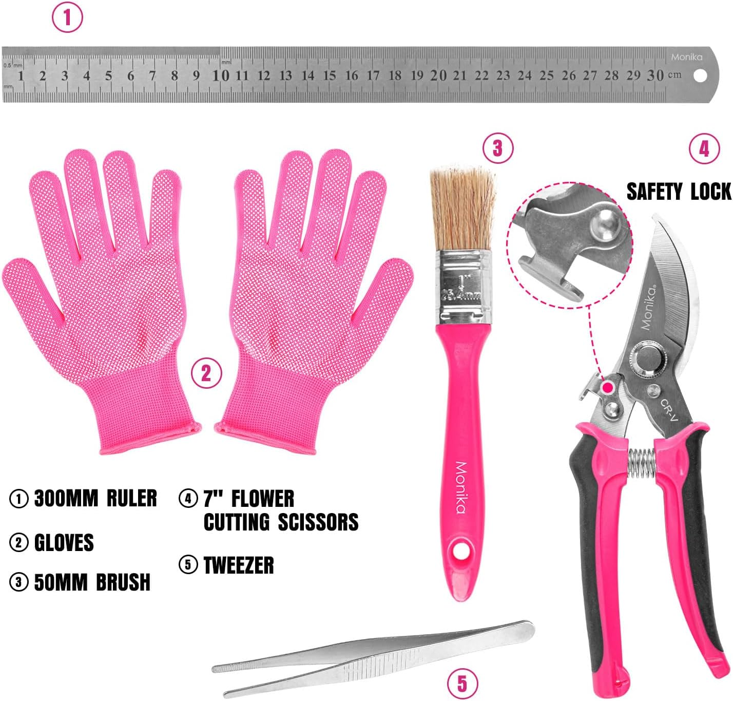 Monika 159PCS Pink Tool Kit Portable Household Tool Set Multi-Functional Repair Tool for Household Repair Removal Maintenance General Household Hand Tool Kit with Storage Case image number 2