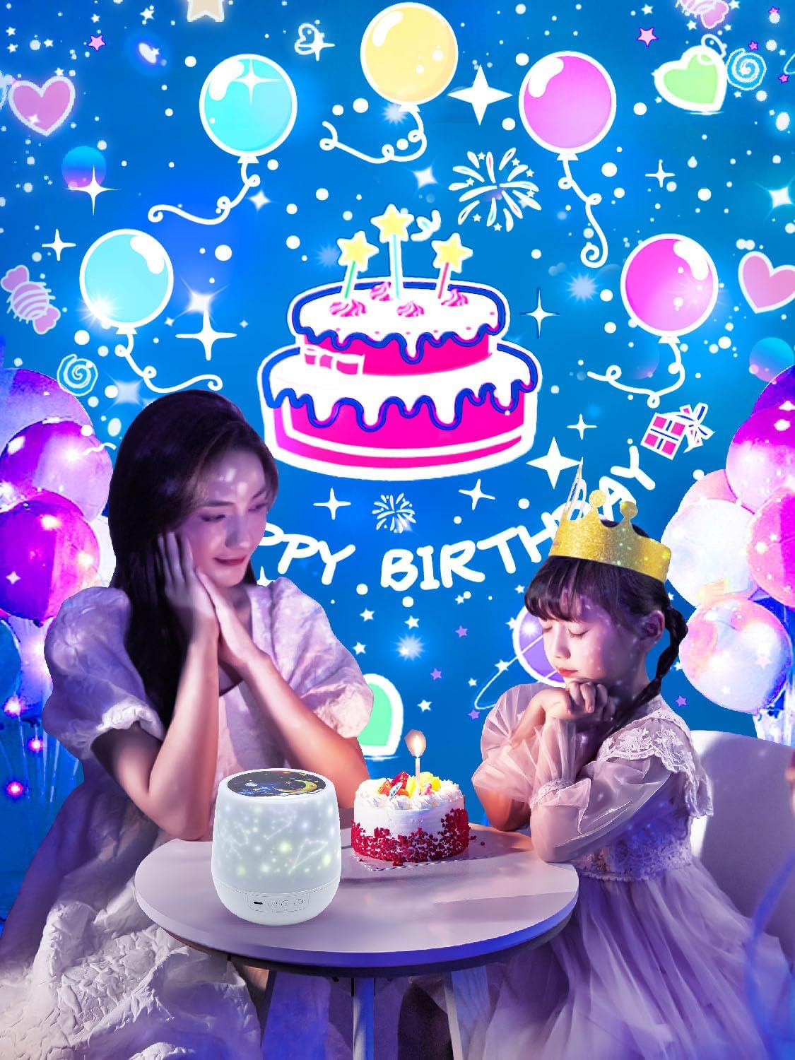 Projector Night Light for Kids + 21 Sets of Films, Night Light Projector for Bedroom, Ceiling, Kids Star Galaxy Projector with 360&deg; Rotation for Baby Girl Boy, Birthday, Christmas, Nursery, Room Decor image number 2