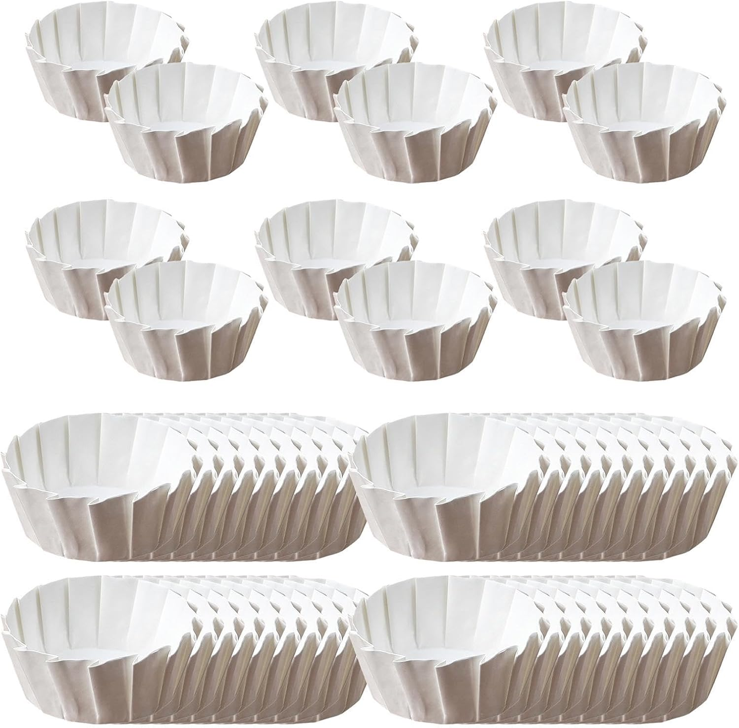 Maciun Cake Paper | 50X Oil-Proof Basques Cake Paper Liners | Parchment Paper Rounds, Paper Bakeware, Dessert Liners, Cupcake Wrappers for Oven, Air Fryer