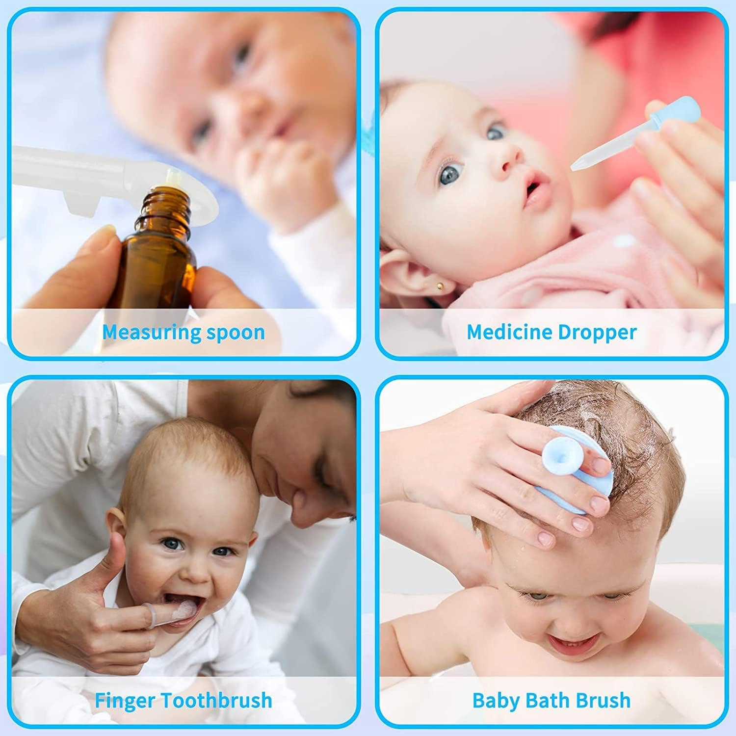 Baby Healthcare and Grooming Kit, 20 in 1 Baby Safety Set Newborn Nursery Health Care Set with Hair Brush Scale Nail Clippers for Baby Girls Boys (Blue 20 in 1) image number 1