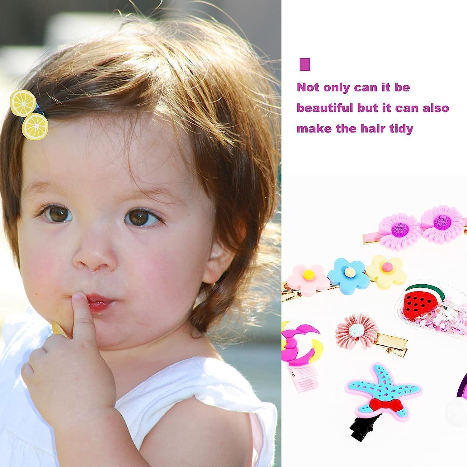 28Pcs Baby Hair Clips for Girls, Cute Hair Clips Cute Hair Accessories Mix Colorful Set Non-Slip Flower Fruit Candy Rainbow Hair Pins Hair Barrettes Set for Girls Baby Girls Kids Teens image number 4