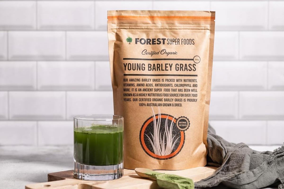 Forest Super Foods Young Barley Grass Powder Certified Organic Australian Grown 4000Mg Gluten-Free Detox Rich in Chlorophyll Vitamins & Minerals Premium Quality for Gut Health image number 4