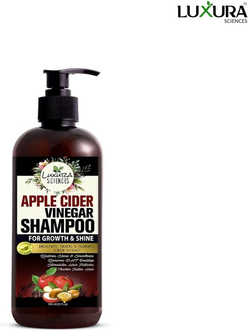 Luxura Sciences Apple Cider Vinegar Shampoo 300ML,SLS Sulfate Free Organic - Best for Damaged, Dry, Curly or Frizzy Hair - Thickening for Fine/Thin Hair, Safe for Color and Keratin Treated Hair image number 5