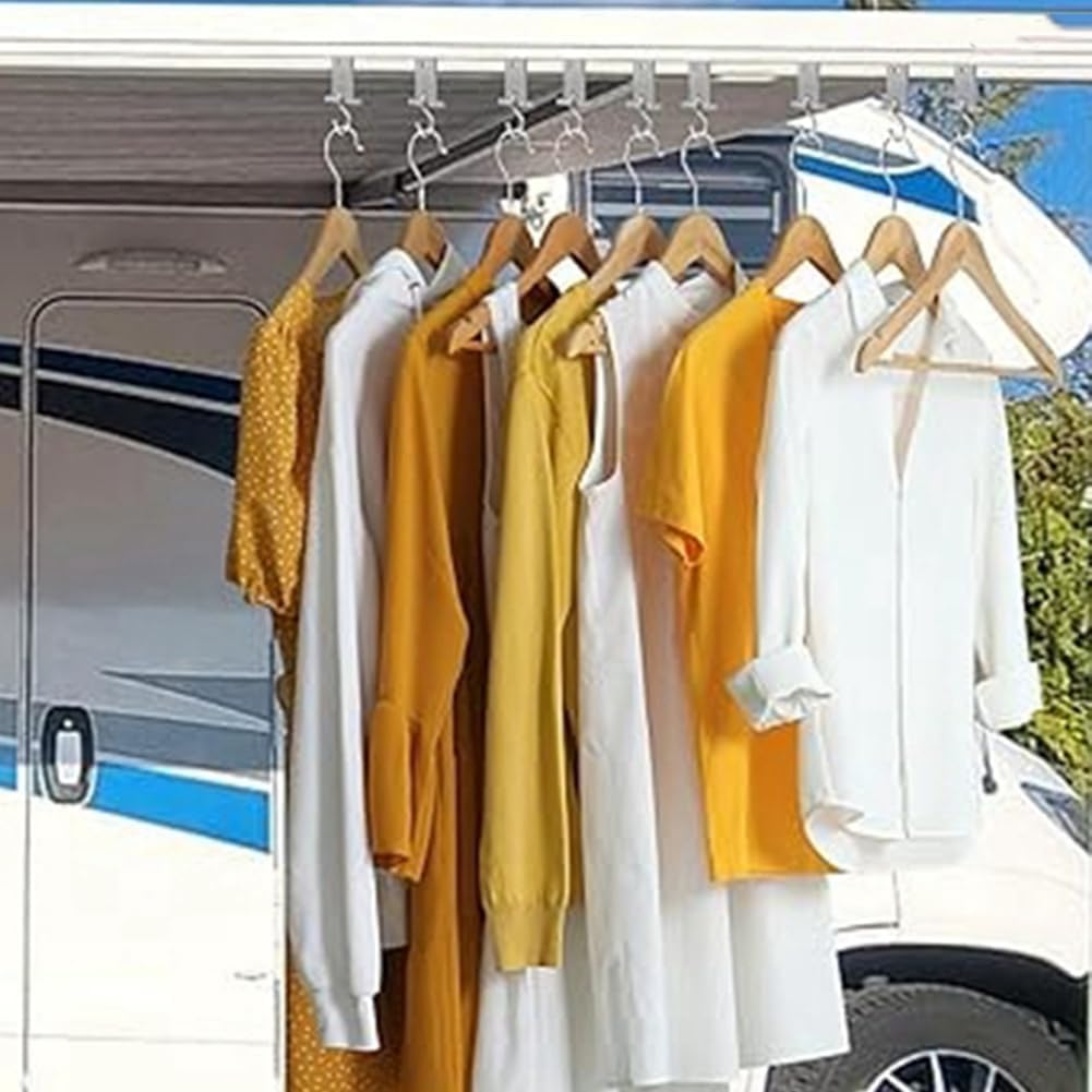 16Pcs RV Awning Hooks Cedarwood Rail Hangers for RV Caravan Camping Tent image number 1