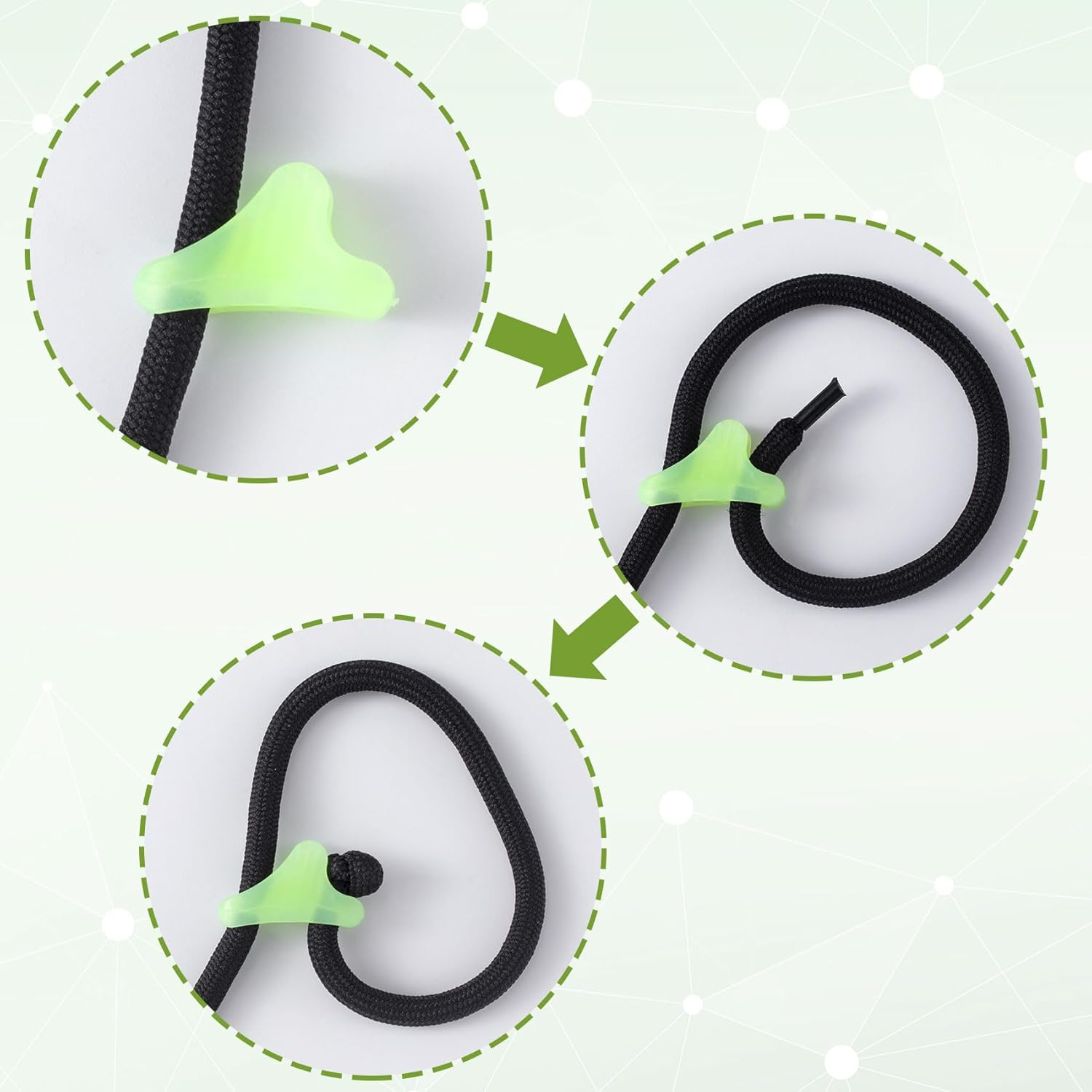 30 Pack Ultralight Fluorescent Guyline Tensioners Tent Rope Tighteners Guy Lines Cord Rope Adjuster for Outdoor Camping Hiking Tarp Canopy Shelter image number 3