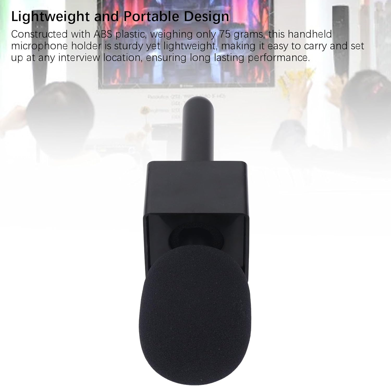 Handheld Microphone Adapter, Stand Holder for Mic 1/2 Interview Microphone Adapter with Flag for Wireless GO II image number 3