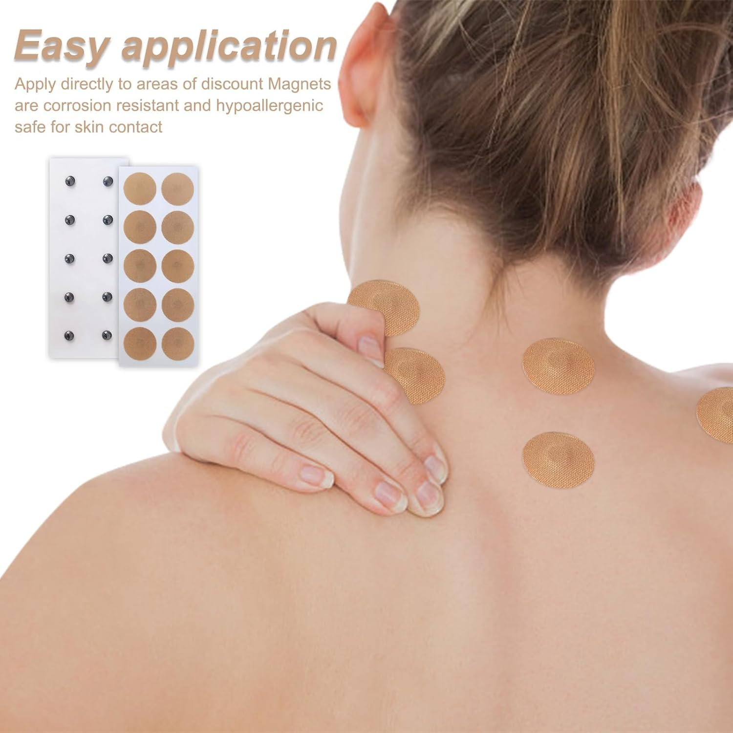 Pack of 100 Acupuncture Plasters, Magnetic Acupressure Patches, Acupuncture Magnetic Patches, Relief of Knee and Back Pain in Adults image number 6