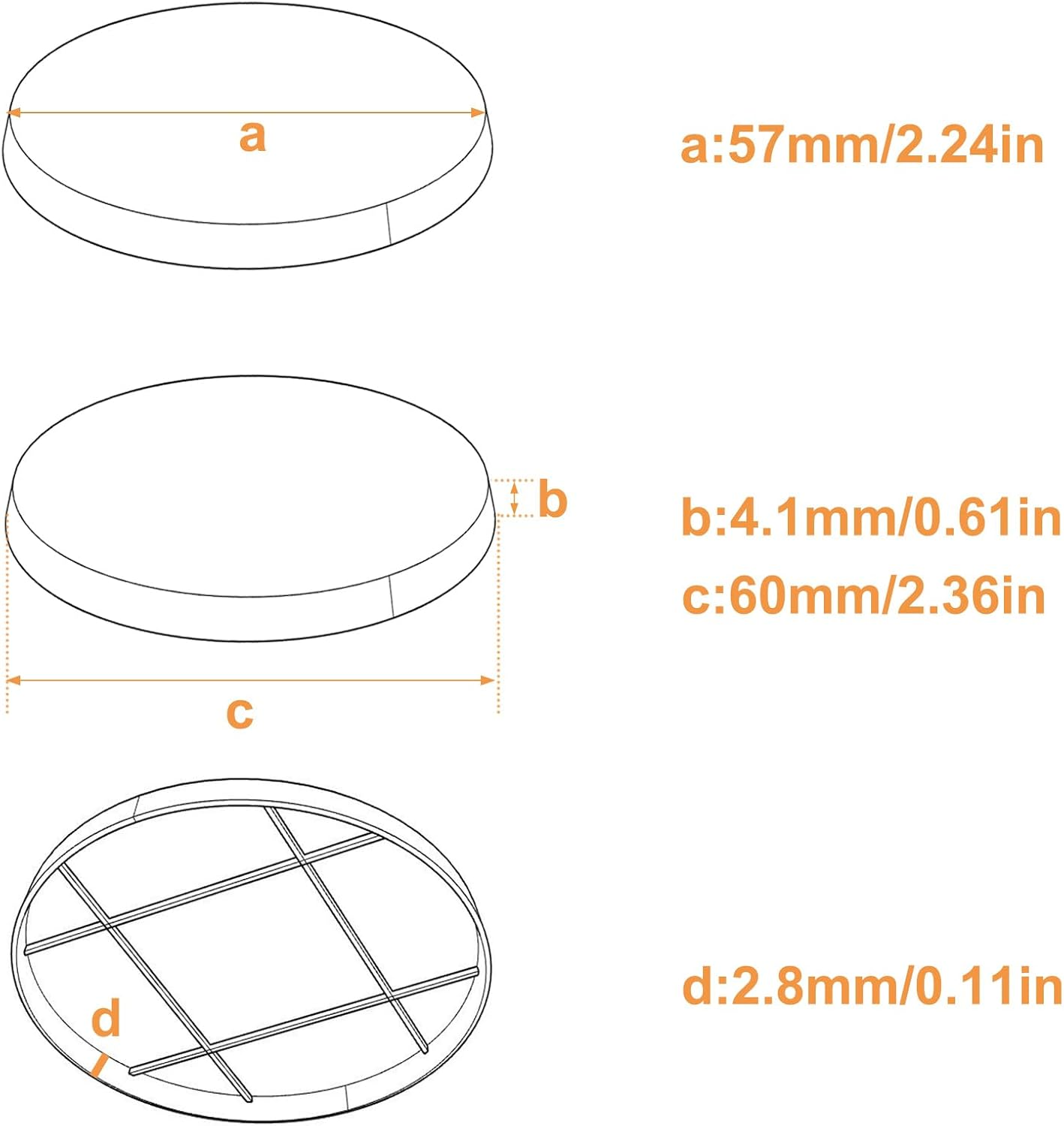 30Pcs 60Mm round ABS Model Bases for Wargames Table Games MB1160-30