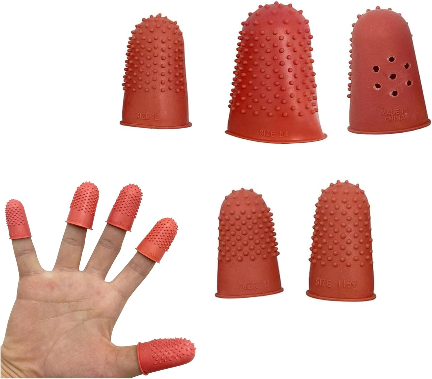 5 Pieces Silicone Finger Gloves,Non-Slip Heat Insulation High Temperature Resistant with Particles Finger Protector,Cut Resistant Finger Cots,For Money Counting Collating Writing Sorting Task image number 6