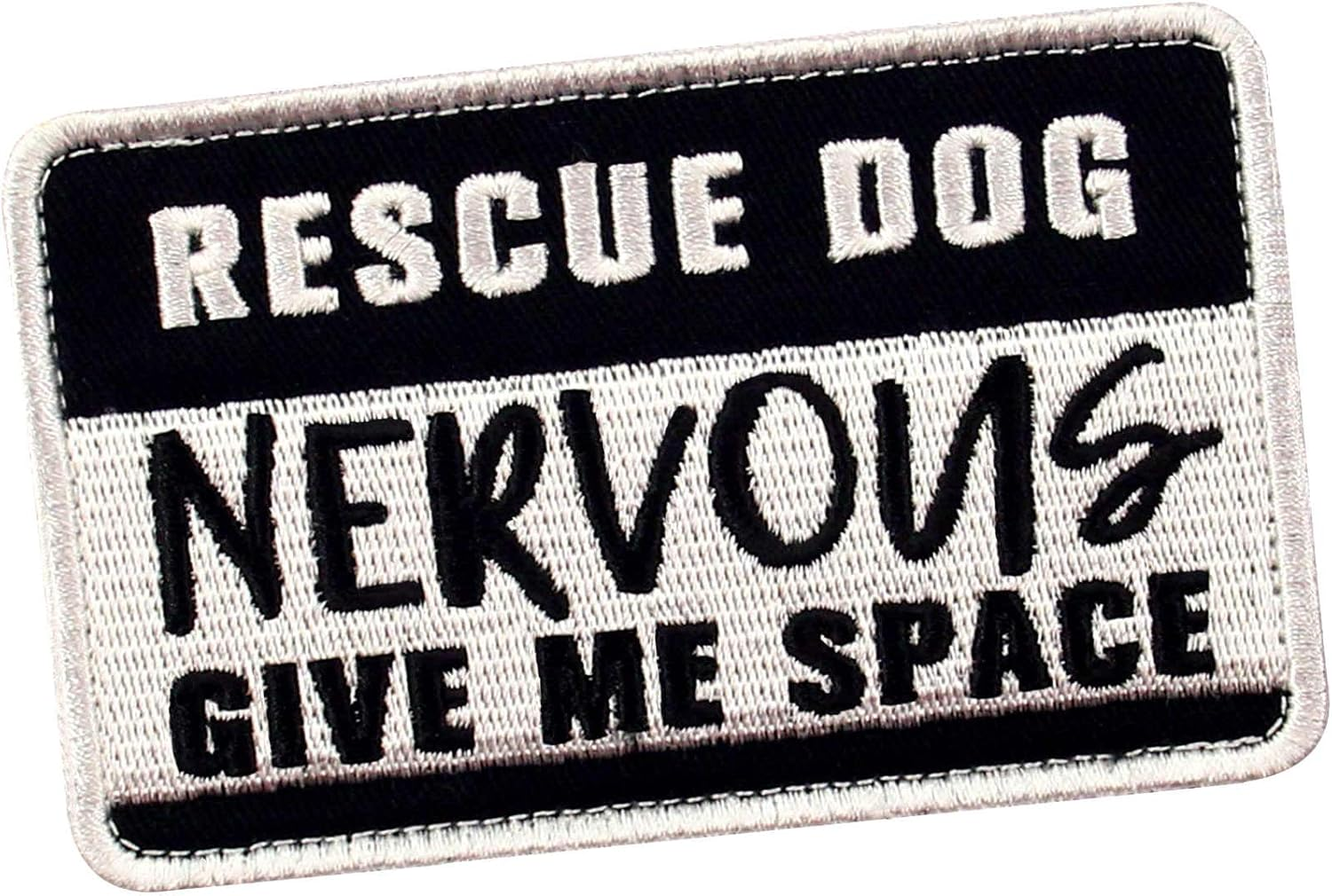 Tailwag Planet Rescue Dog Nervous Give Me Space Morale Tactical Patch Embroidered Badge Fastener Hook & Loop Emblem - Service Dog image number 2