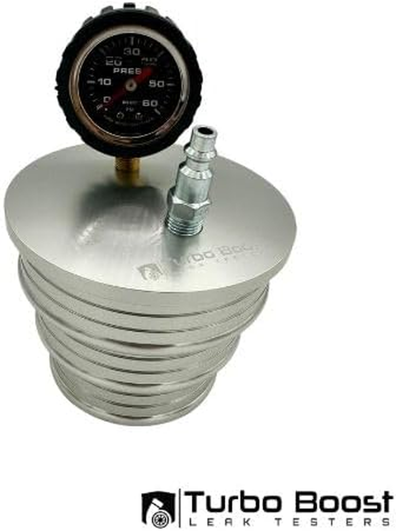 The Original! - Charge Air Cooler CAC Boost Leak Tester (4", 3.5", 3") Solid 6061 Aluminum, Anti-Slip Grooves & Bead - W/Extension Line & 150 PSI Regulator- for Semi-Trucks, Tractors, Machinery image number 3