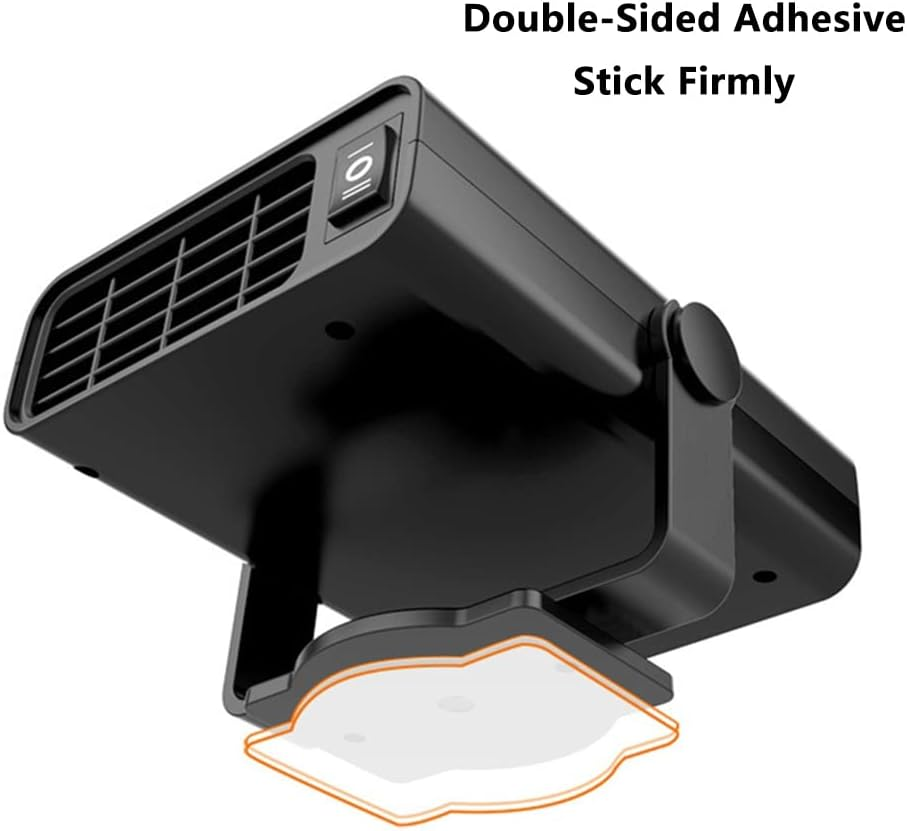 Baceyong 12V 12W Car Heater, 2-In-1 Ev Heater Fan, Windshield Defroster, Window 360 &deg; Rotation White, White image number 5