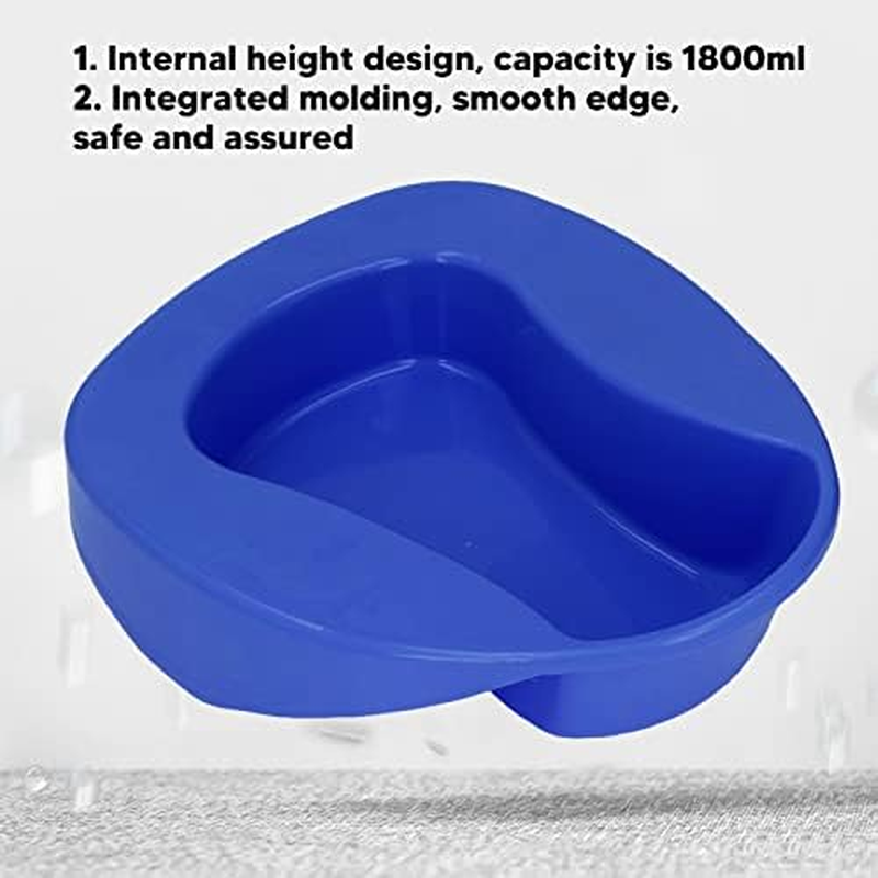 Jiawu Bedpan for Elderly Pregnant Women, Large Thicken 10&deg; Slope Bed Pan Nursing for Bed-Bound/Bedridden Patient, One Piece Molding, Smooth and (Dark Blue) image number 5