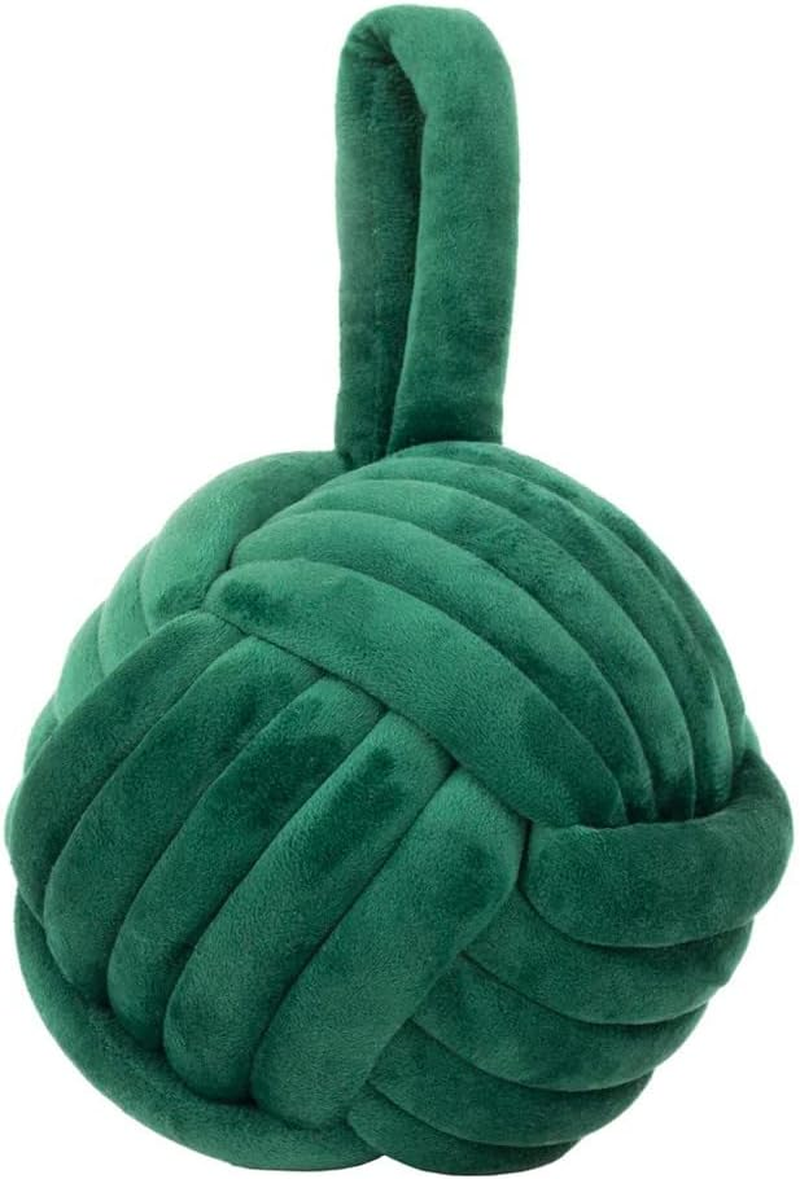Furn Knot Velvet Door Stop &ndash; Soft Plush Weighted Decorative Doorstop, Modern Home Decor (Natural) image number 4