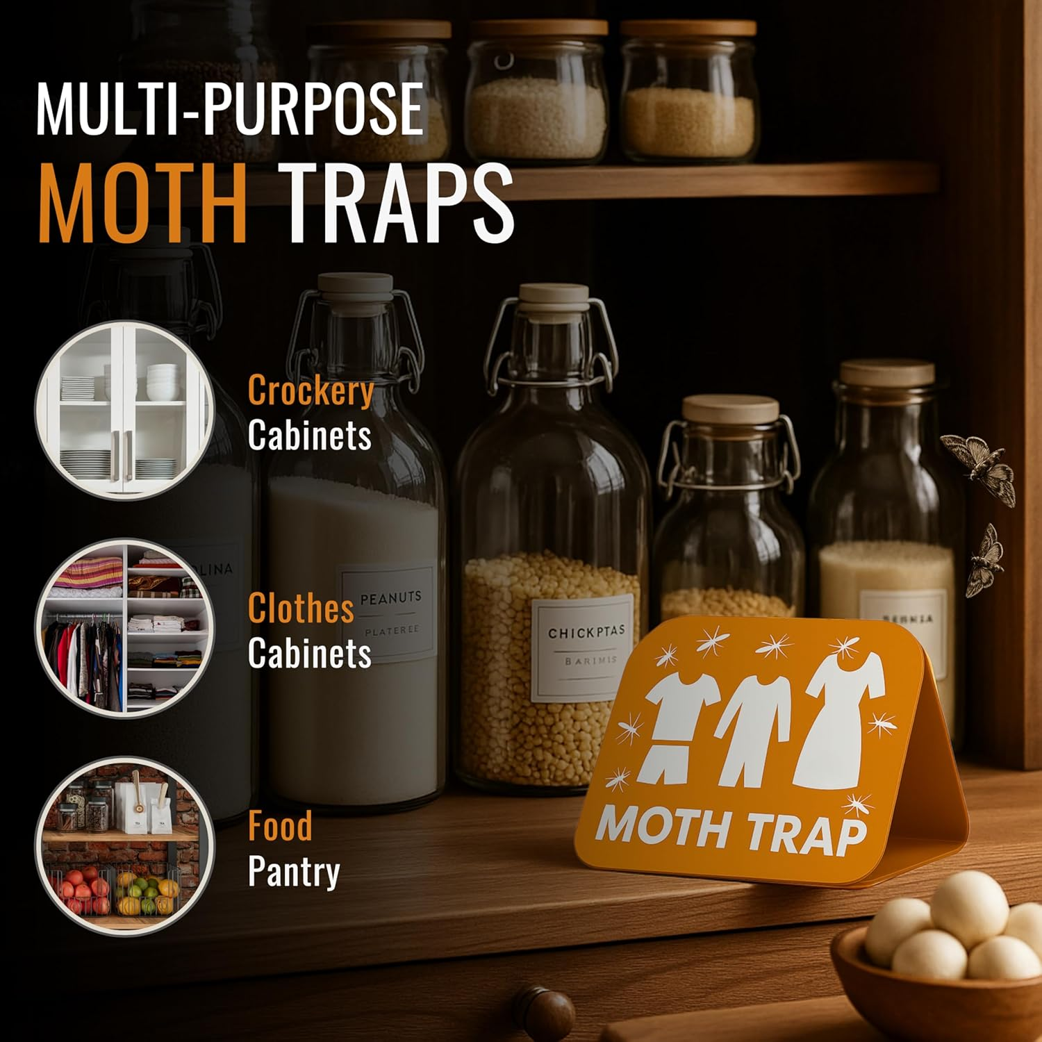 Moth Traps &ndash; Non-Toxic Pheromone Sticky Traps for Clothes & Pantry Moths &ndash; Odorless, Safe for Home Use, Effective & Easy to Use &ndash; 8 Pack - Pack Of 8 image number 6
