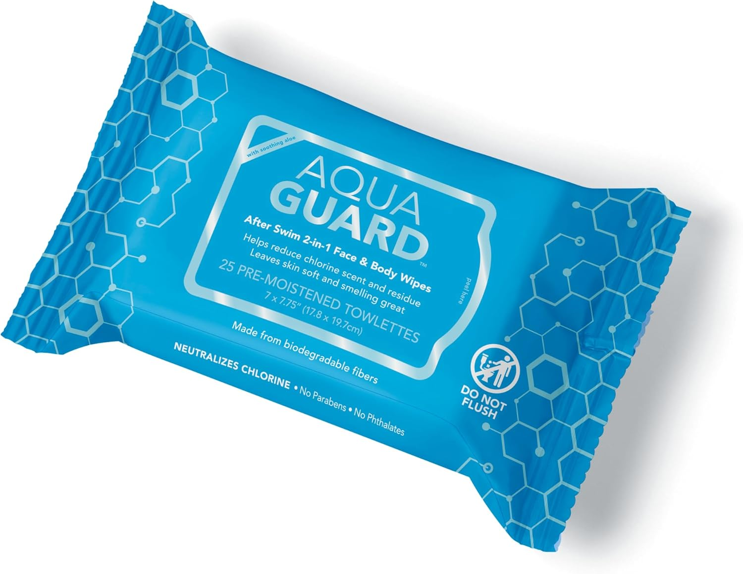 AQUA GUARD After-Swim Face & Body Wipes | Neutralize Chlorine Scent and Residue | Moisturizing RINSE-FREE Formula (1 Pack of 25) image number 5