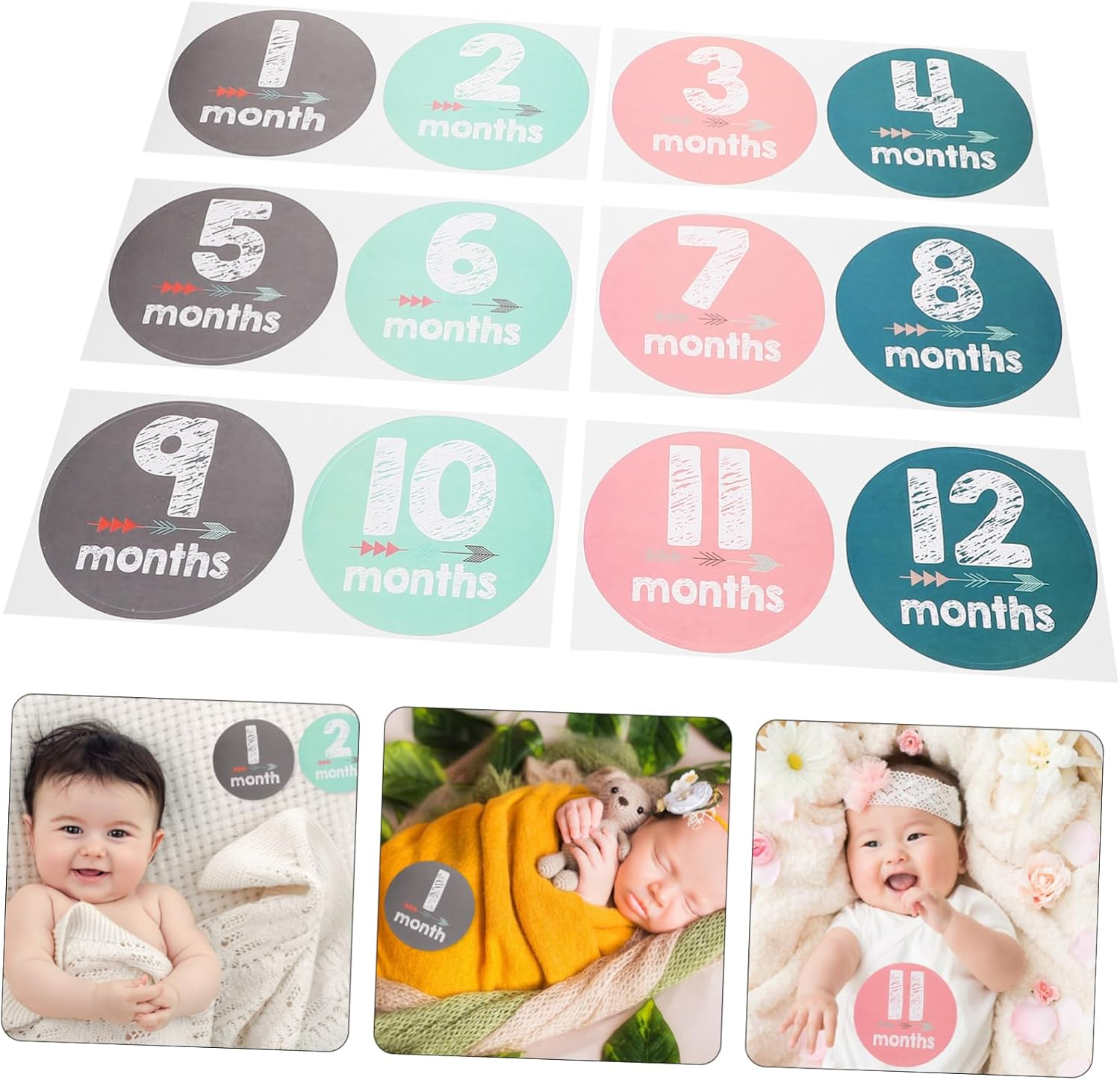 Newborn Milestone Stickers Months Digital Monthly Photo Props for Shower Gifts Months image number 6