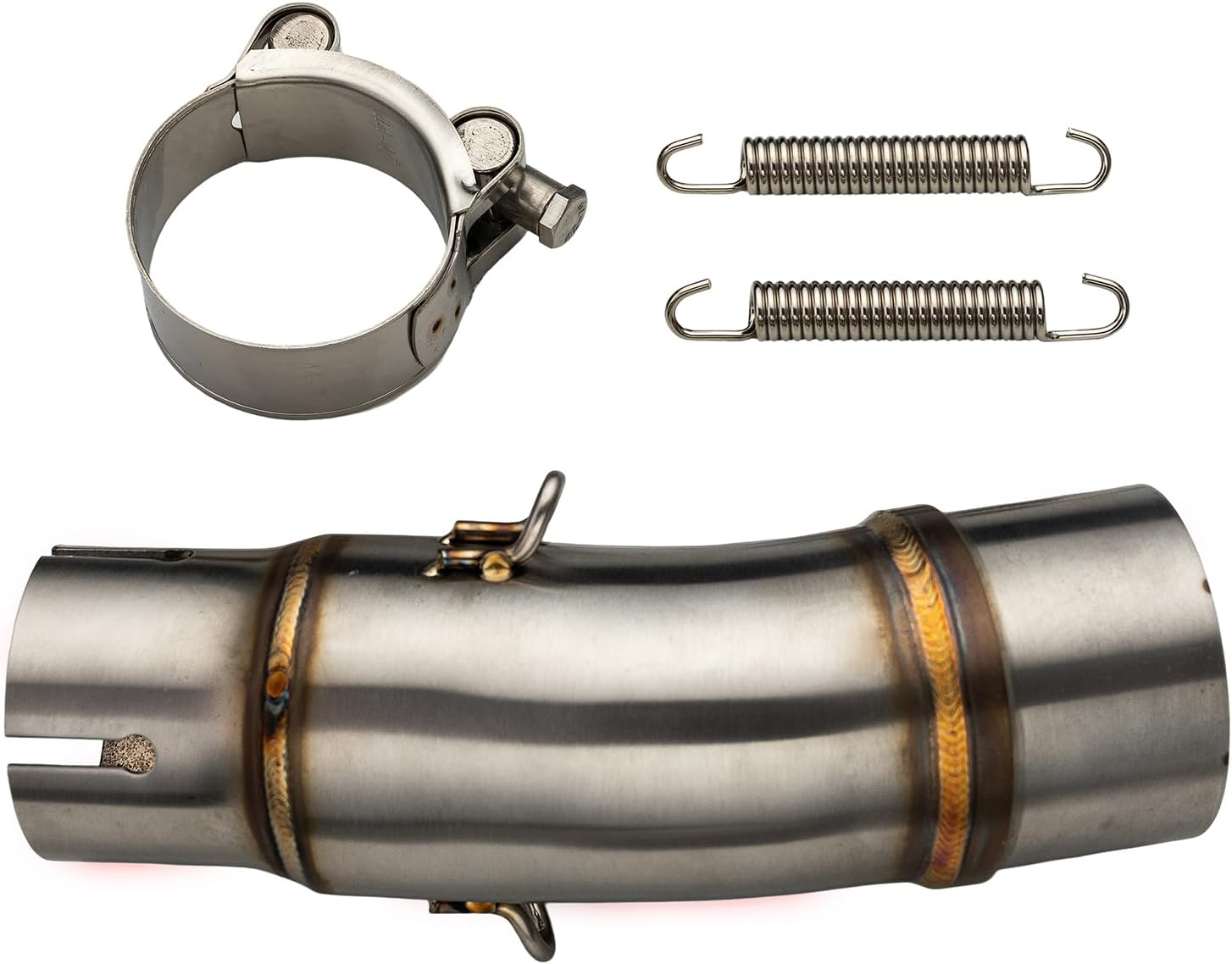 Motorcycle Exhaust Mid Pipe, Exhaust Muffler Adapter Connect Pipe with Clamps Compatible with Kawasaki EX250 EX300 Z250 Z300, Ninja 250 Ninja 300 2018-2022 Ninja 650 2018-2022 Ninja 400 Z400 2017-2022 image number 5