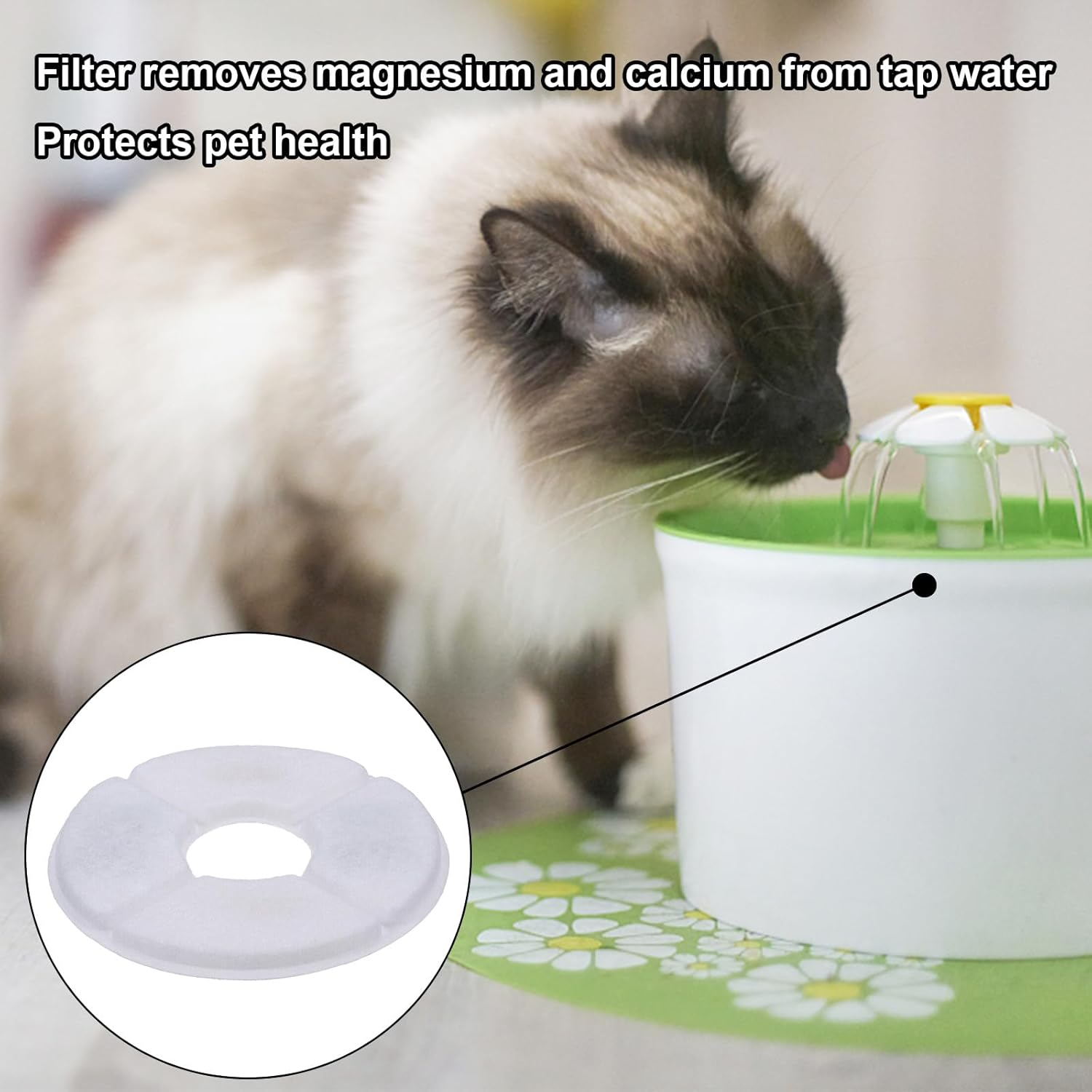 8 Packs Cat Water Fountain Filters, Pet Water Fountain Filters, Replacement Cat Fountain Filters with Active Carbon, Healthy Drinking Fountain Filters for Drinking Fountains image number 4