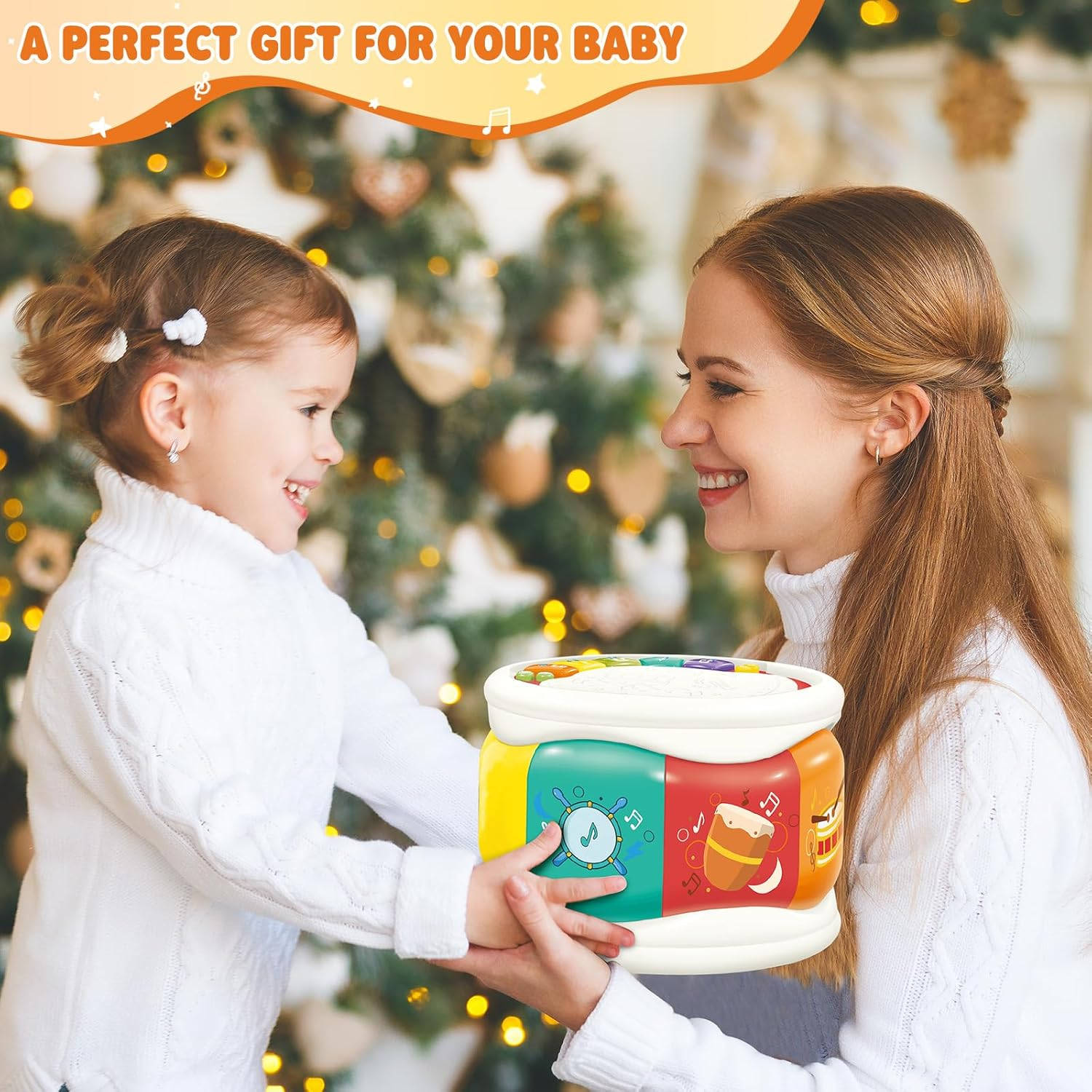Baby Musical Drum Toy, [2025 New] Early Music Education Toy for Toddlers with Light and Sound, Montessori Learning, Sensory Play, Perfect Choice Christmas Birthday Gifts for Boys Girls 18M+ image number 2