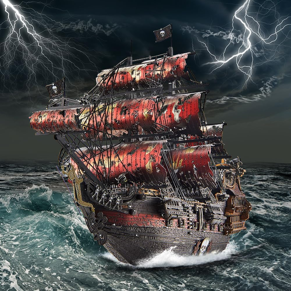 Piececool 3D Metal Puzzles the Queen Anne'S Revenge Pirate Ship DIY Jigsaw Assembly Model Kits for Adult image number 1