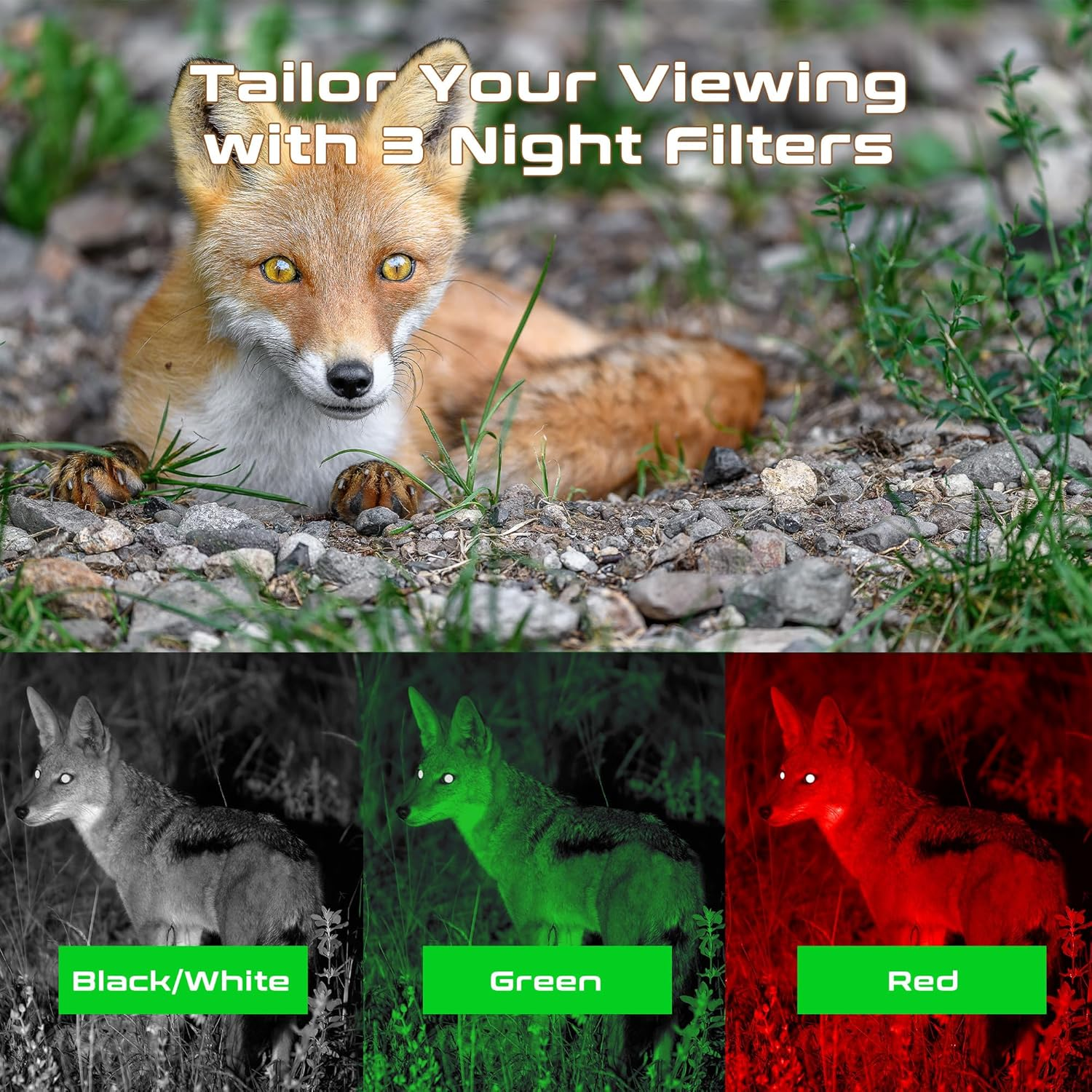 Grey Bear Night Vision Pro 2 (New) I Infrared Binocular I Night Vision 300M I Magnification 9X I Night Filters I Advanced 2MP Sensor (FHD 1080P) I 940 IR (Anti-Glare) image number 2