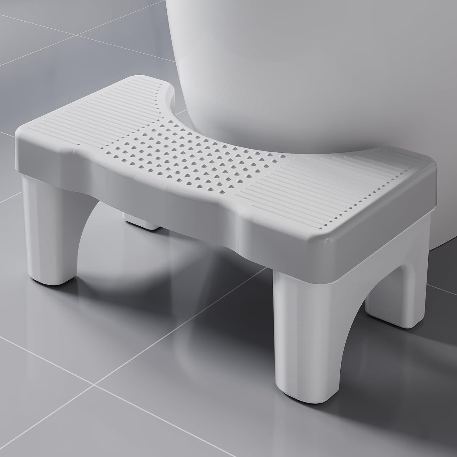 Black Toilet Stool Squat Adult, 7" Squatting Poop Stool for Toilets, Bathroom Foot Rest Stools for Pooping, Potty Toilet Step Stool for Toddlers & Adults, Non-Slip Pads