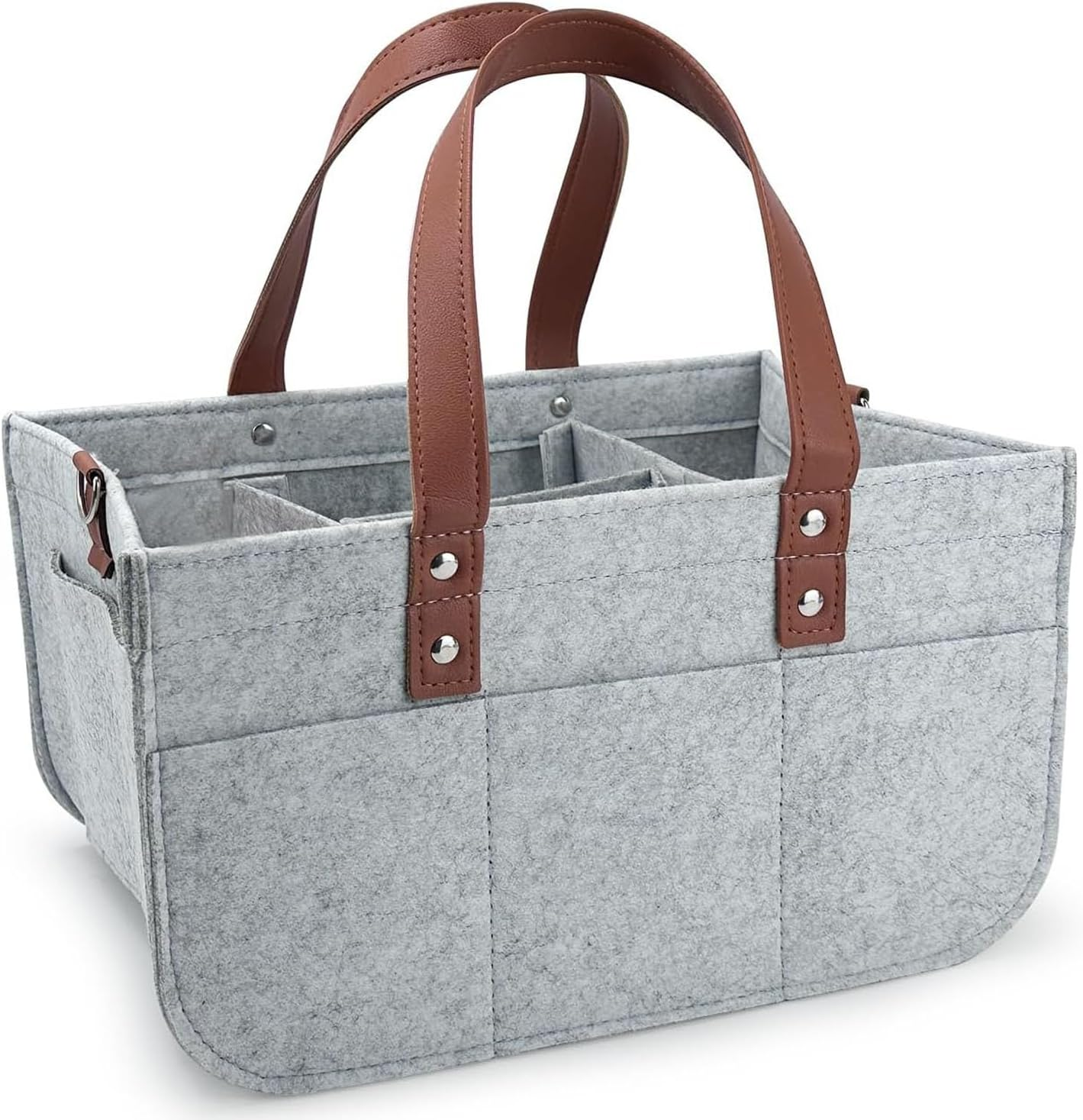 Mtxorvix Baby Diaper Caddy Organizer, Large Capacity Baby Diaper Caddy Organizer, Luxury Diaper Organizer, Portable Nursery Essentials Storage Diaper Caddy for Newborn Boy and Girl (Grey)