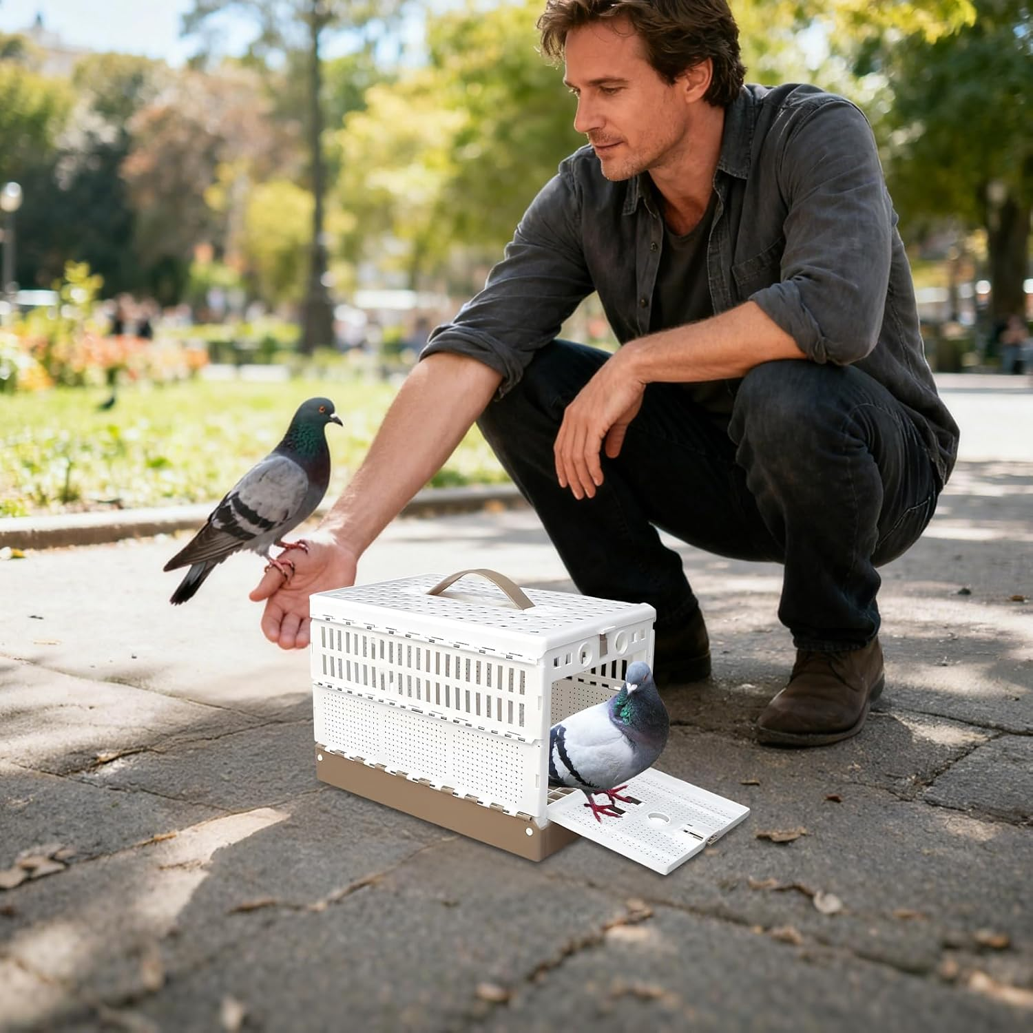 Jvjggag Parrot Cage | Portable Escape-Proof Cage | Bird Domestication Carrier - for Outdoor Yard Travel Transport Training Domestication Competition image number 3