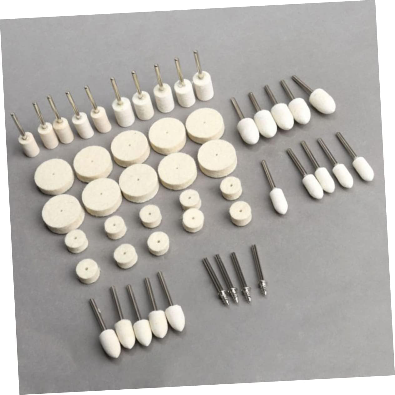 MAGICLULU 129Pc Wool Polishing Wheel Set Felt Buffing Pads for Metal Surface Waxing and Polishing Compatible Rotary Tools for Automotive and Home Use