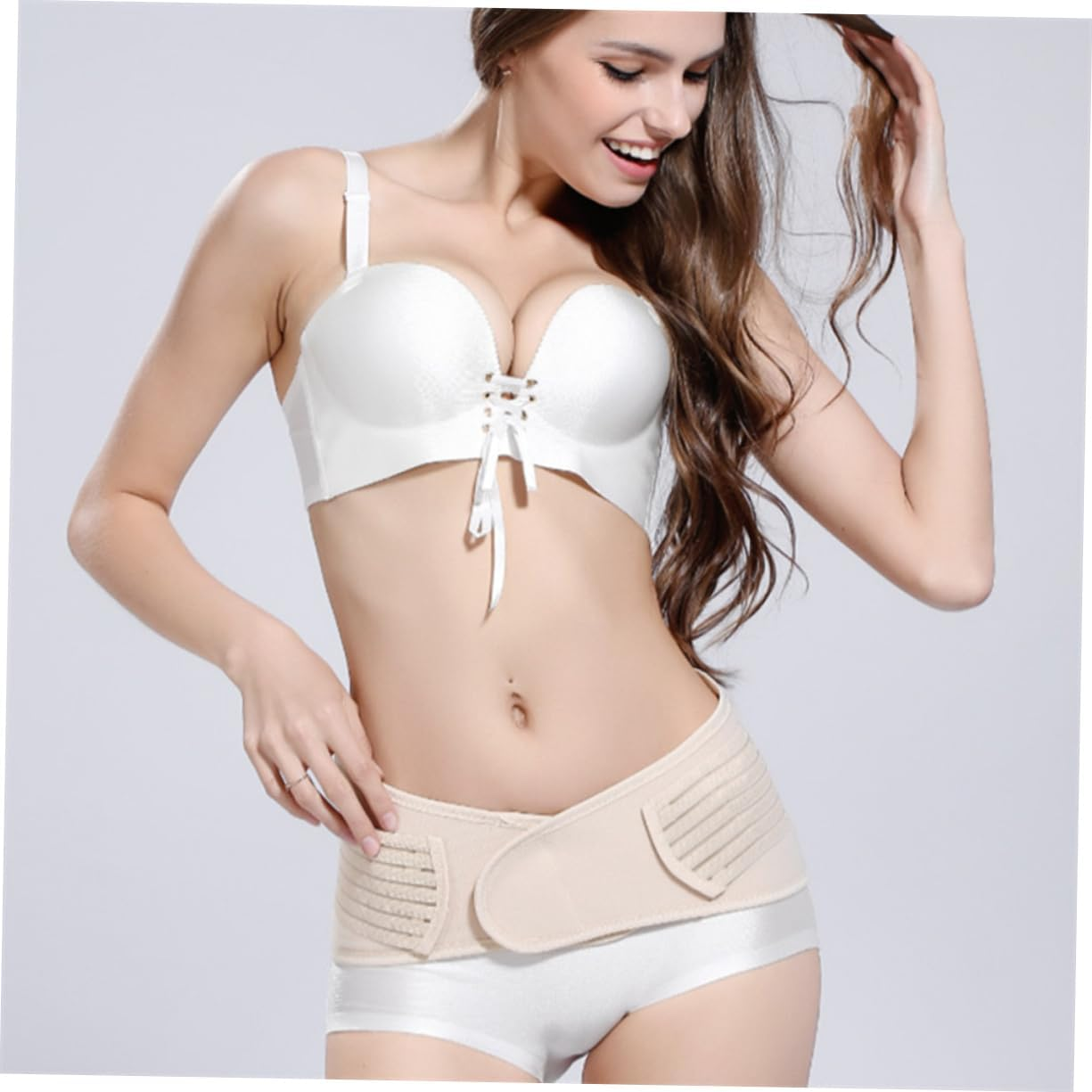Baluue 2Pcs Postpartum Belly Wrap Hip Slimming Brace Pelvic Corrector for Pregnancy Women Supplies