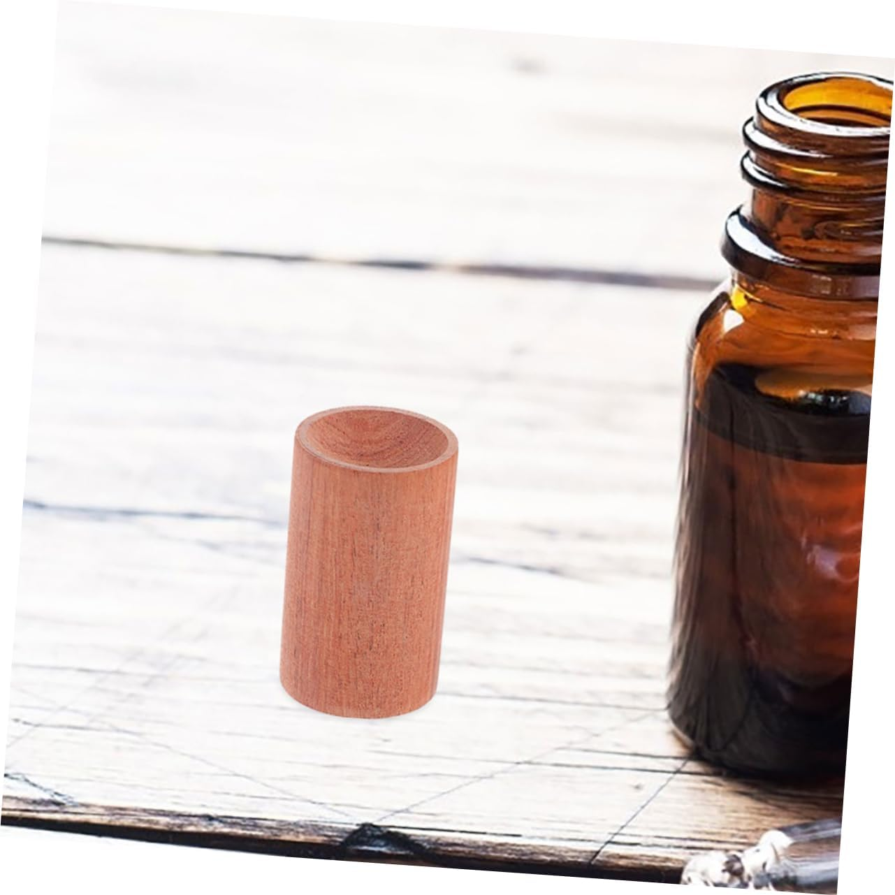 DECOMELODY 4Pcs Aromatherapy Essential Oil Base Holder Mini Wood Display Stand for Scent Diffuser Home Fragrance Stand image number 4