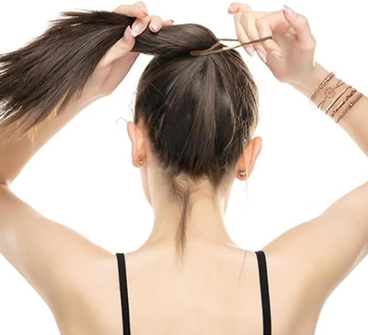 Orivin 10 Pieces Tree of Life Hair Bobbles Ponytail Holder Elastic Bracelet Hair Accessories Cream Beige Polyester image number 1