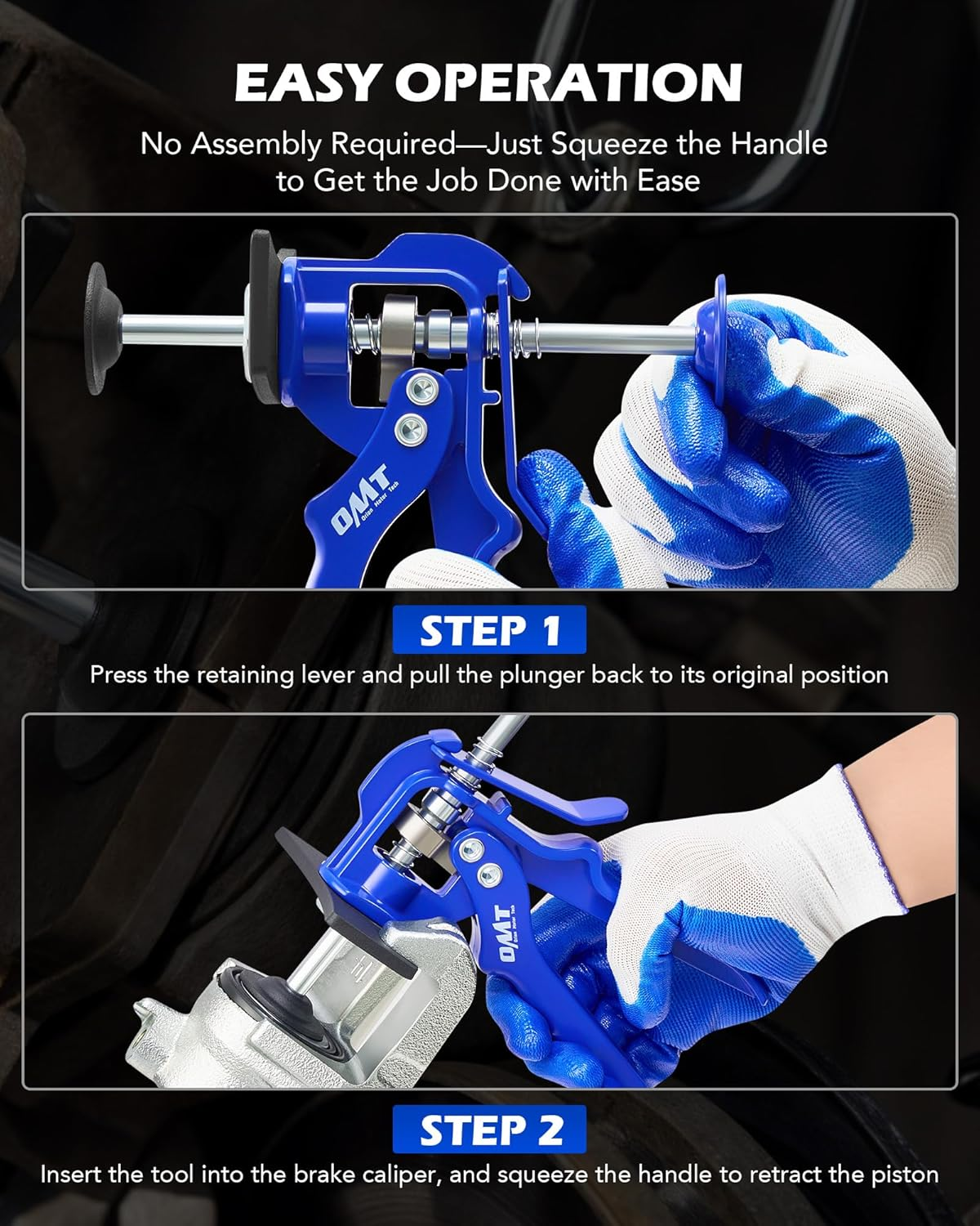 Orion Motor Tech Speedy Brake Caliper Compression Tool, Heavy Duty Caliper Piston Compressor Tool for Brake Pad Replacement, Disc Brake Caliper Tool for Single Piston Dual Piston on Most Cars & Trucks image number 6