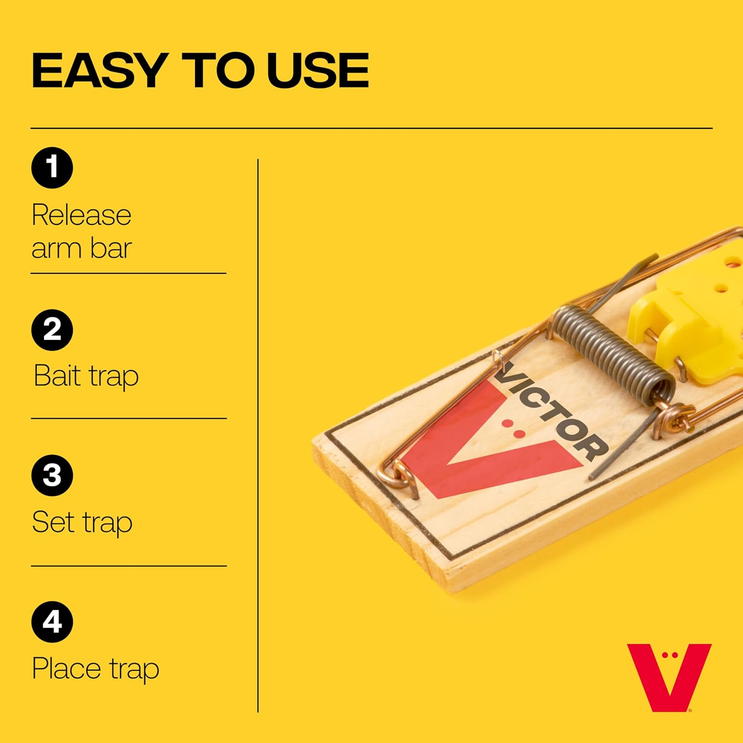 Victor M035 V Mouse Traps, Yellow, 2 Traps image number 4
