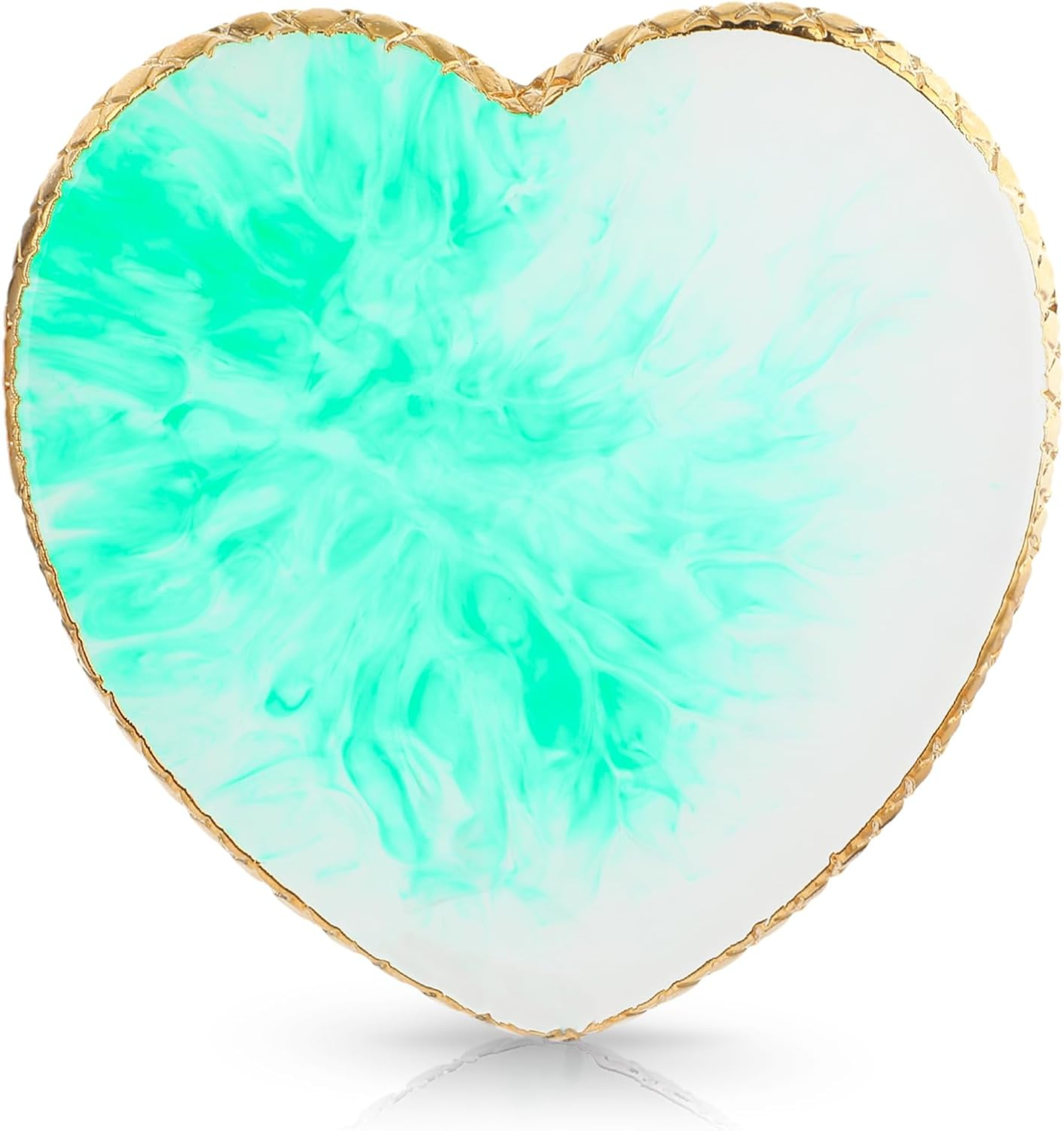 Resin Nail Art Palette Nail Mixing Palette Polish Color Mixing Plate Golden Edge Nail Holder Display Board Heart Shape Cosmetic Mixing Tools