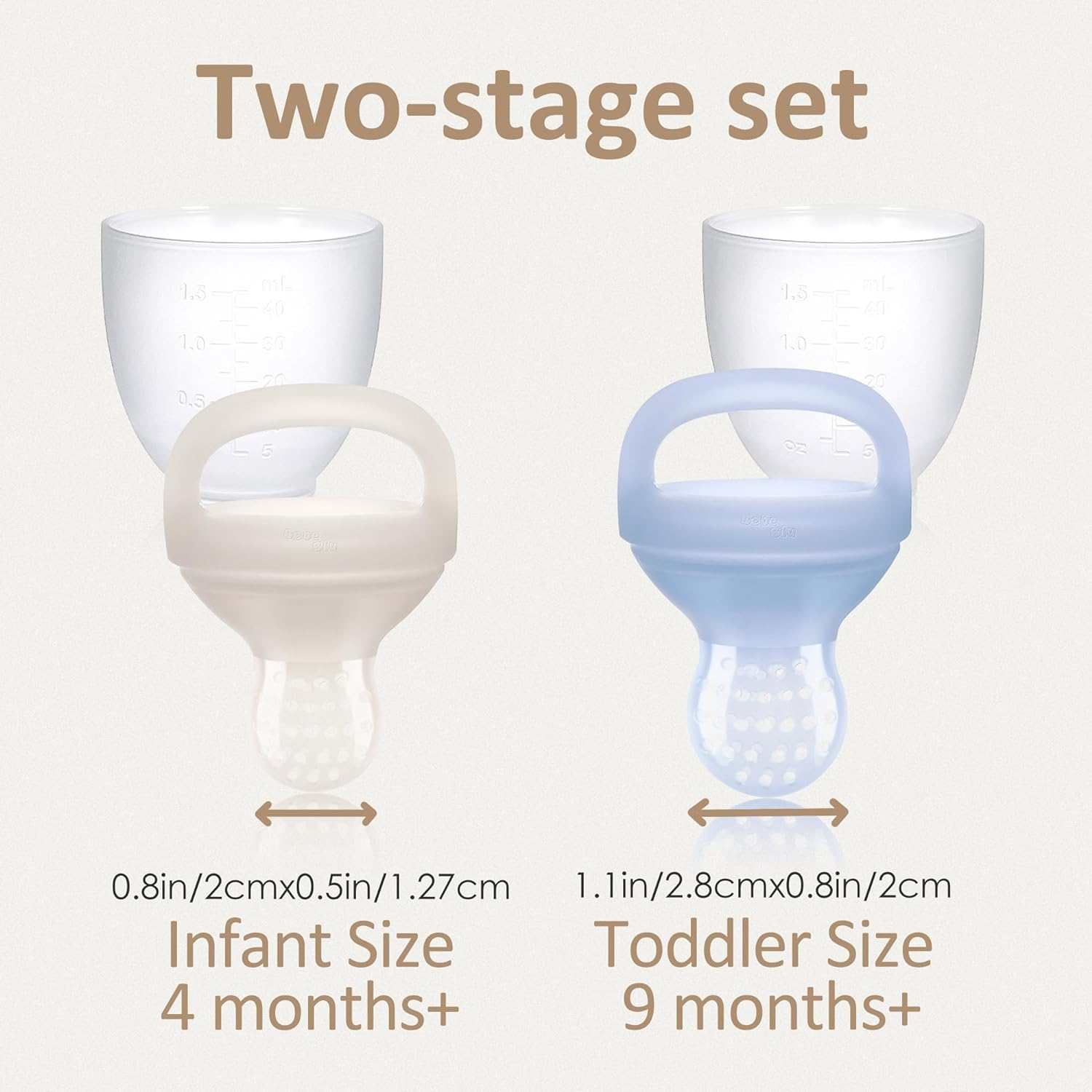 Baby Fruit Feeder Baby Fresh Food Feeder Pacifier - 2 Packs Silicone Fruit Feeder BPA Free image number 5