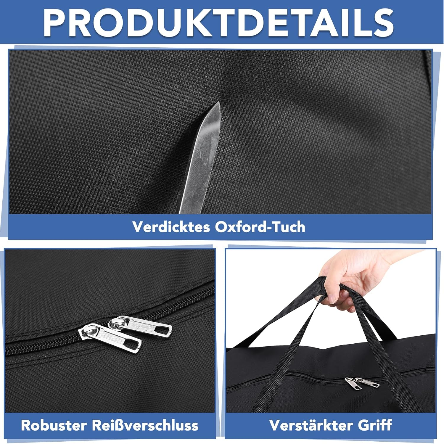 Dntorx Pack of 4 90L Large Storage Bag, Oxford Heavy-Duty Moving Bags, Moving Boxes, Large with Zip, Handle, Travel Bag, Carry Bag for Moving, Camping, Bedding, Clothing, Storage image number 1