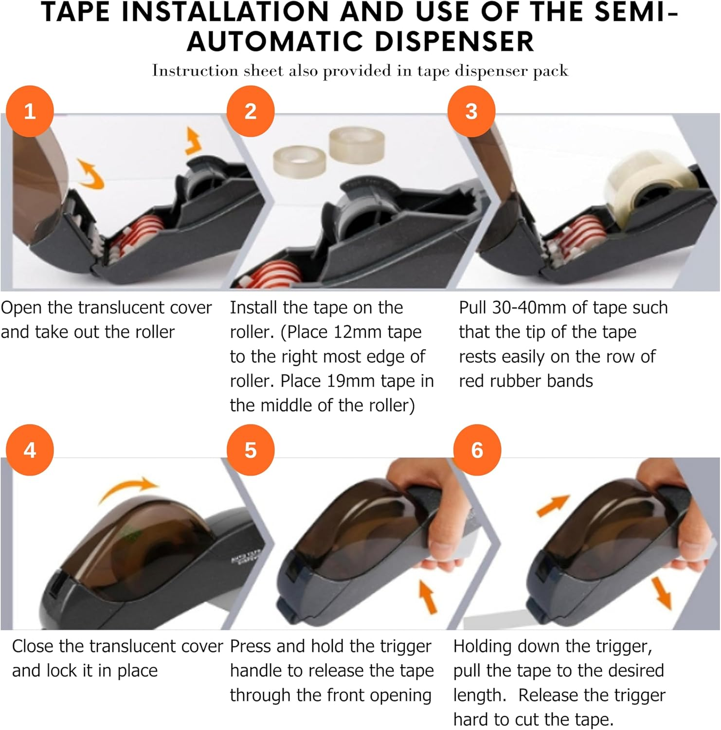 Semi Automatic Tape Dispenser 10 Tape Dispenser Refill Rolls, 1 Paper Cutter & 10 Pull Bows for Gift Wrapping & Packing for Valentine'S Day, Birthdays, Mother&rsquo;S Day, Office & Home Use (Dark Grey) - Purple image number 3