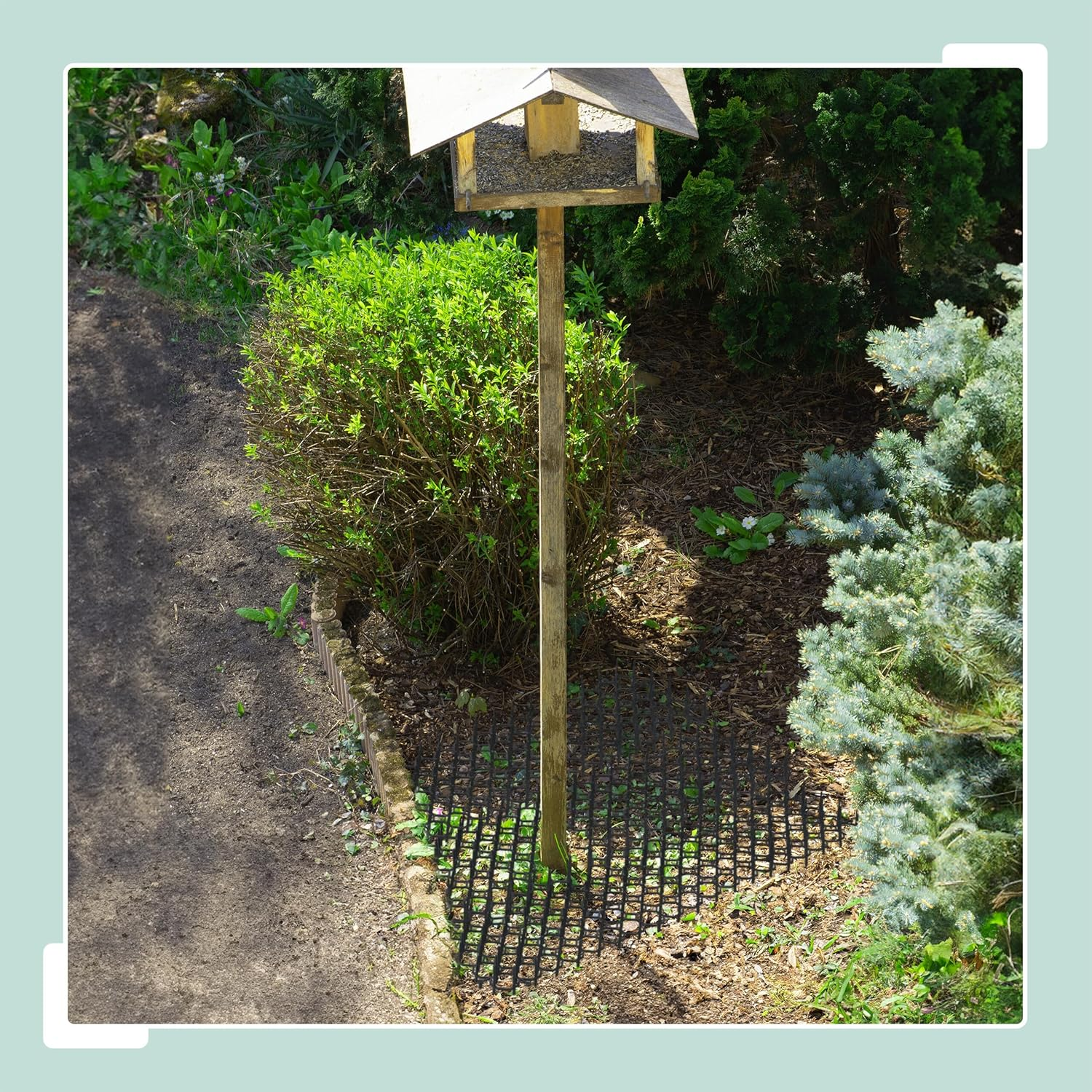 Relaxdays Thorn Grid, Set of 6, Marten & Cat Repellent, Protection for Beds, Plants, Plastic, Spiked Mat, Black image number 1