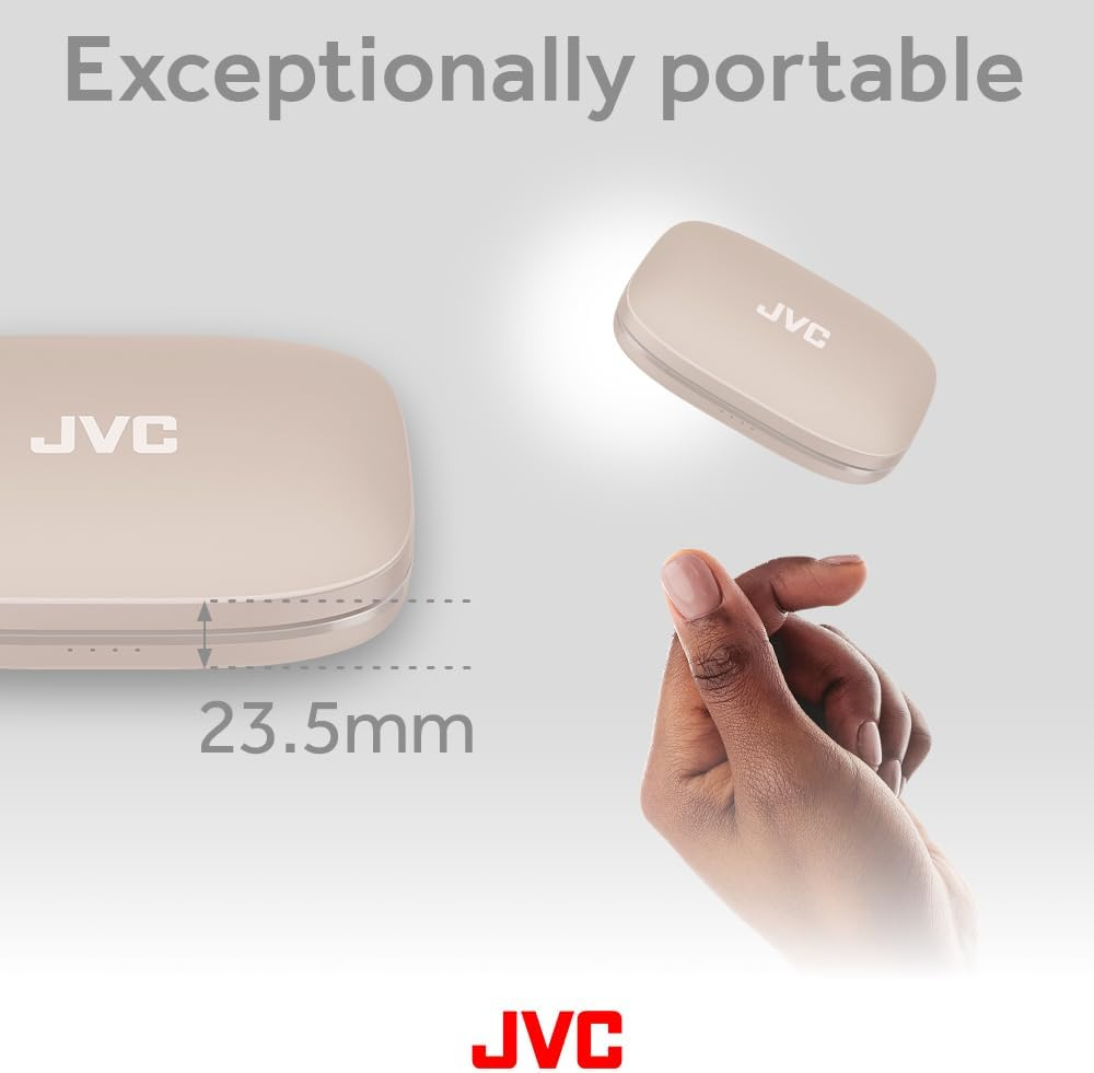 JVC Nearphones HA-NP50T-C, True Wireless Earbuds, Open Ear Design, Active Noise Reduction, Multi-Point, IPX4, Microphone Muting, 38 Hours Runtime, BT 5.3, Sand Beige image number 6