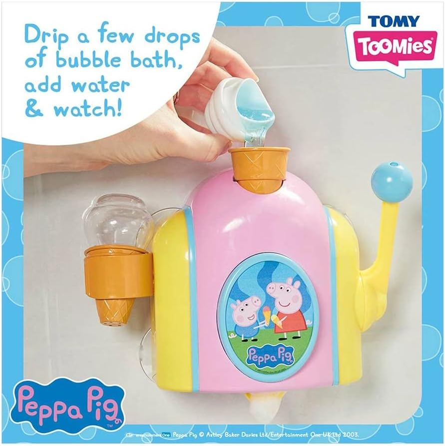 Tomy Peppa Pig Bubble Ice Cream Maker Baby/Toddler Bath Water Fun/Game Toy 18M+ image number 4