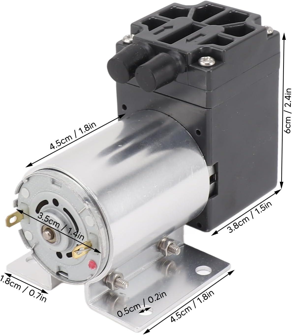 Omabeta 12V Vacuum Pump, 65-120Kpa 5L/Min DC Motor Low Noise for Industrial Equipment,Mini Small Oilless Vacuum Pump image number 6